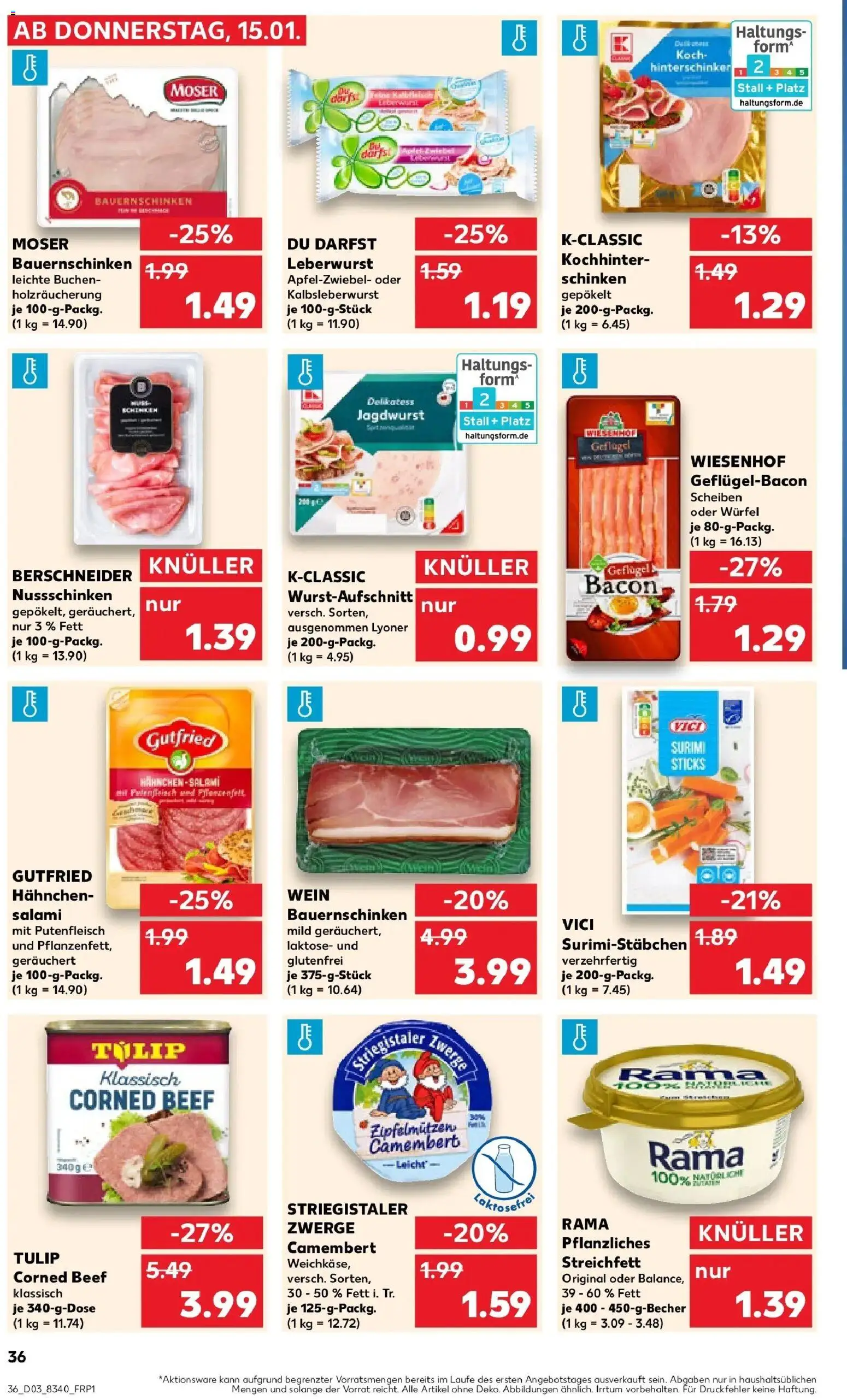 Kaufland prospekt Königs Wusterhausen	 – gültig ab 19.01.2026 | Seite: 36 | Produkte: Hahnchen, Rama, Schinken, Wein