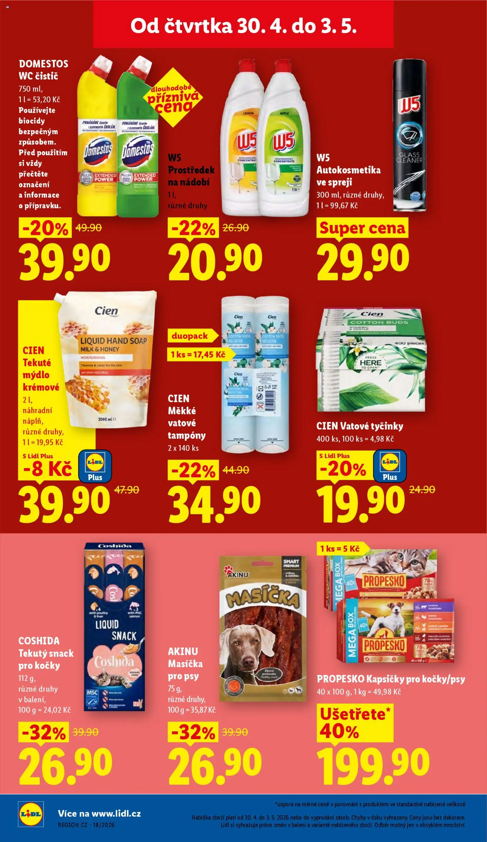 Lidl leták od 30.04.2026 | Strana: 26 | Produkty: Tyčinky, Wc, W5, Tampony