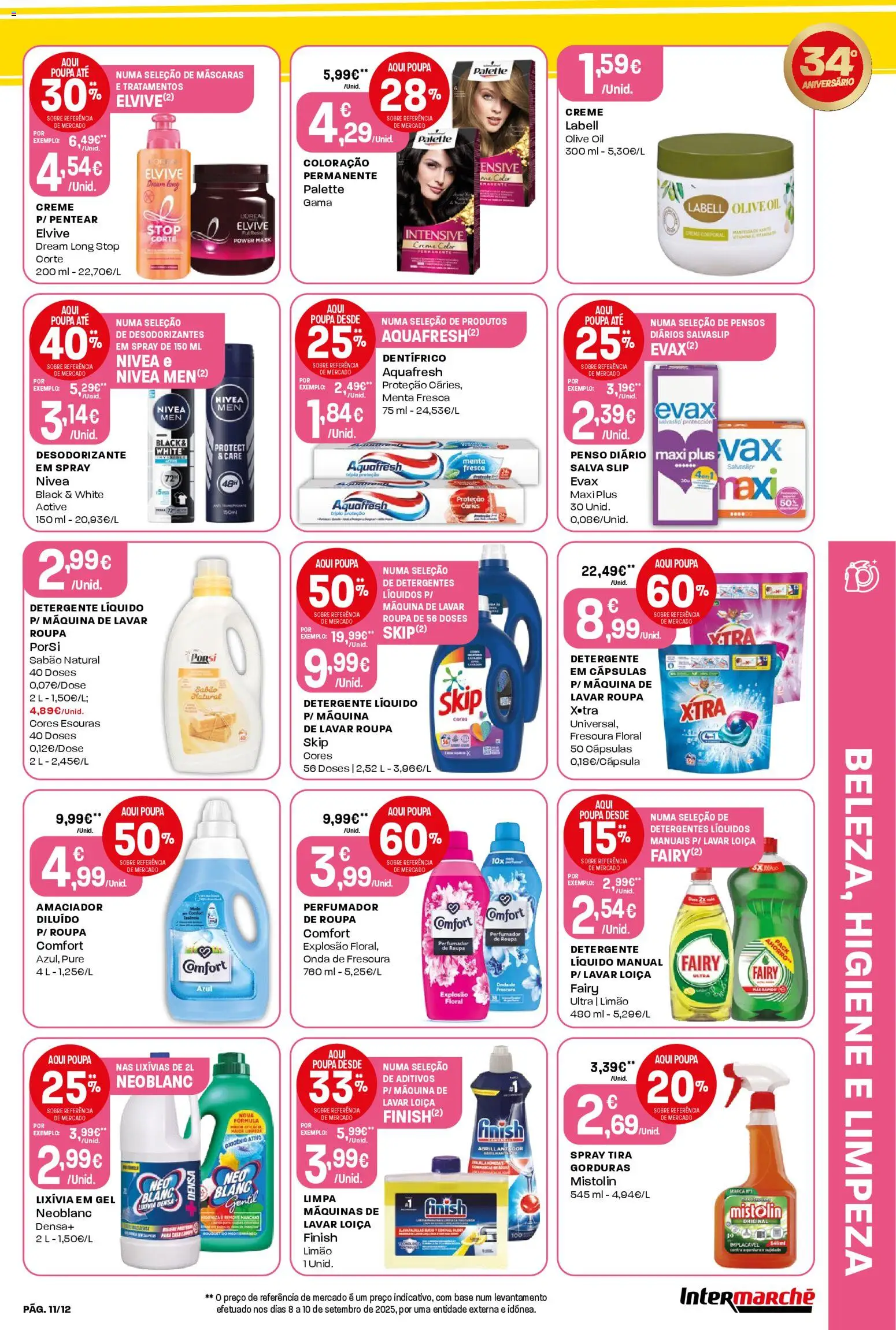 Intermarché Folheto Mini │ válido de 23.10.2025 | Página: 11 | Produtos: Máquina de lavar, Desodorizante, Base, Creme