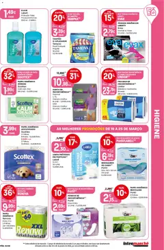 Pré-visualização Intermarché folheto válido de 19.03.2026 | Página: 41 | Produtos: Papel higiénico, Pensos higiénicos, Base, Cama