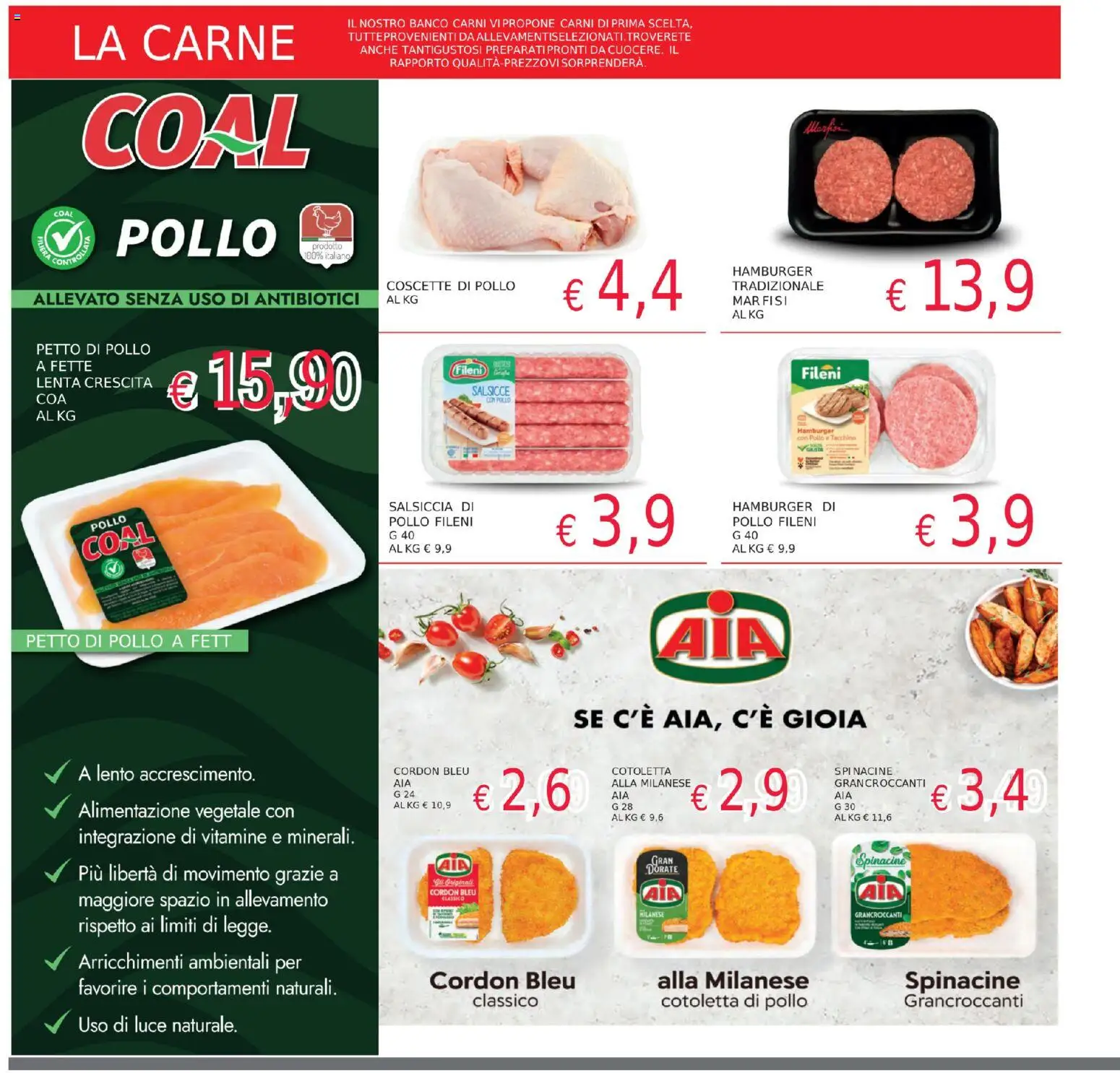 Volantino Coal del 05.11.2025 | Pagina: 4 | Prodotti: Pollo, Tacchino, Salsiccia, Hamburger