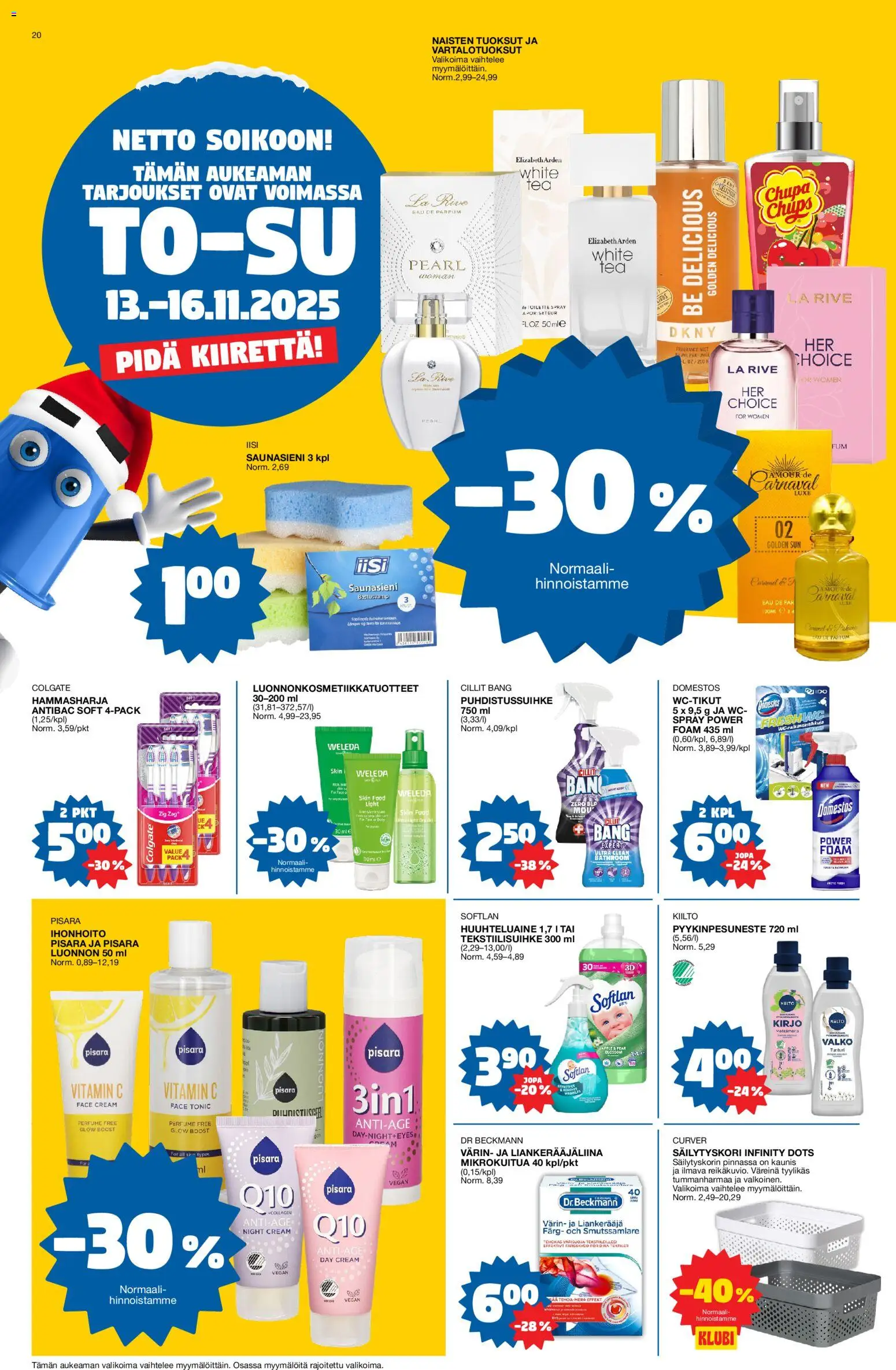 Tokmanni - Black Friday – voimassa 10.11.2025 alkaen | Sivu: 20 | Tuotteet: Eau de toilette, Hammasharja, Huuhteluaine, Puhdistussuihke