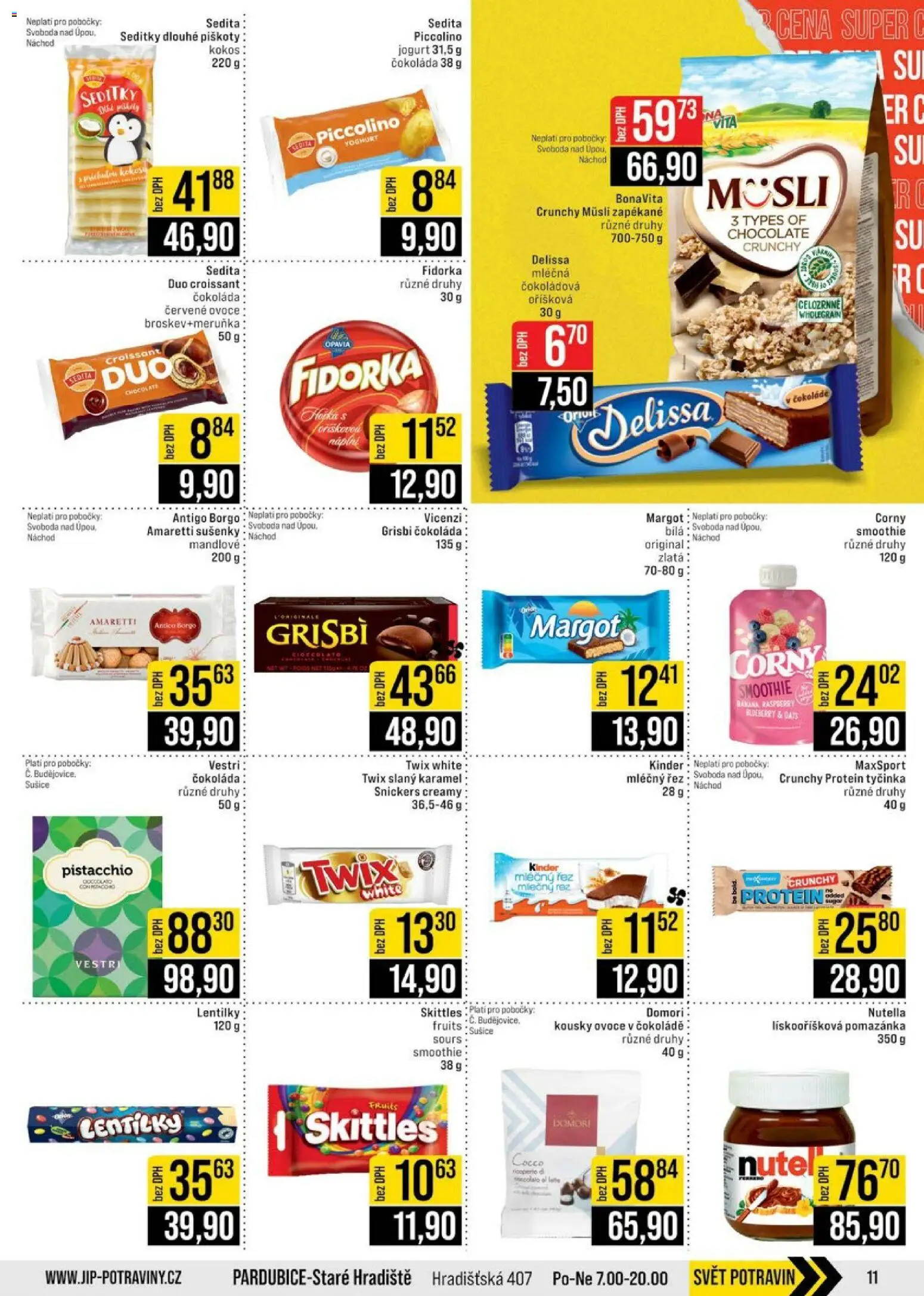 Jip leták - Cash & Carry od 04.02.2026 | Strana: 11 | Produkty: Ovoce, Čokoláda, Twix, Müsli