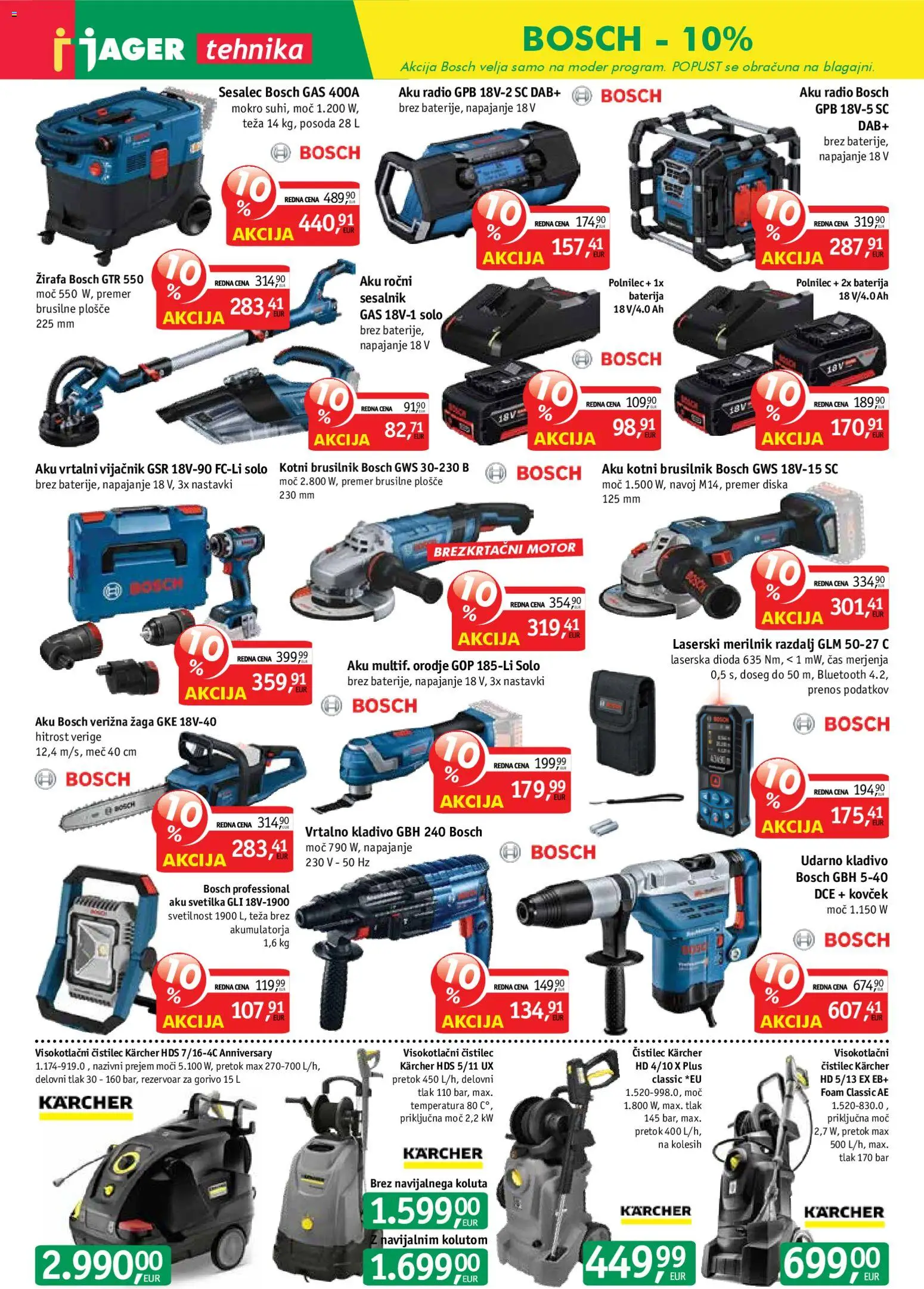 Novi Jager katalog ponudbe – veljaven od 28.01.2026 | Stran: 4 | Izdelki: Radio, Sesalec, Verižna žaga, Svetilka