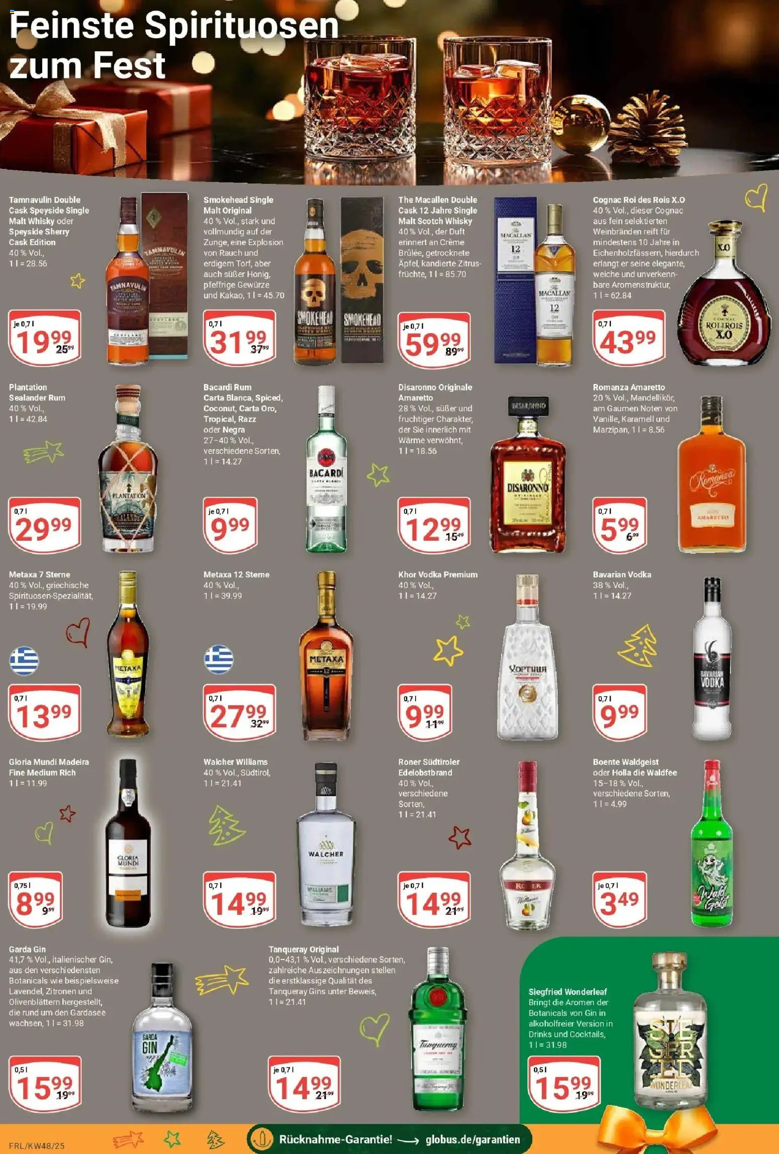 Globus prospekt Freilassing	 – gültig ab 23.11.2025 | Seite: 20 | Produkte: Bacardi, Metaxa, Gin, Zitronen