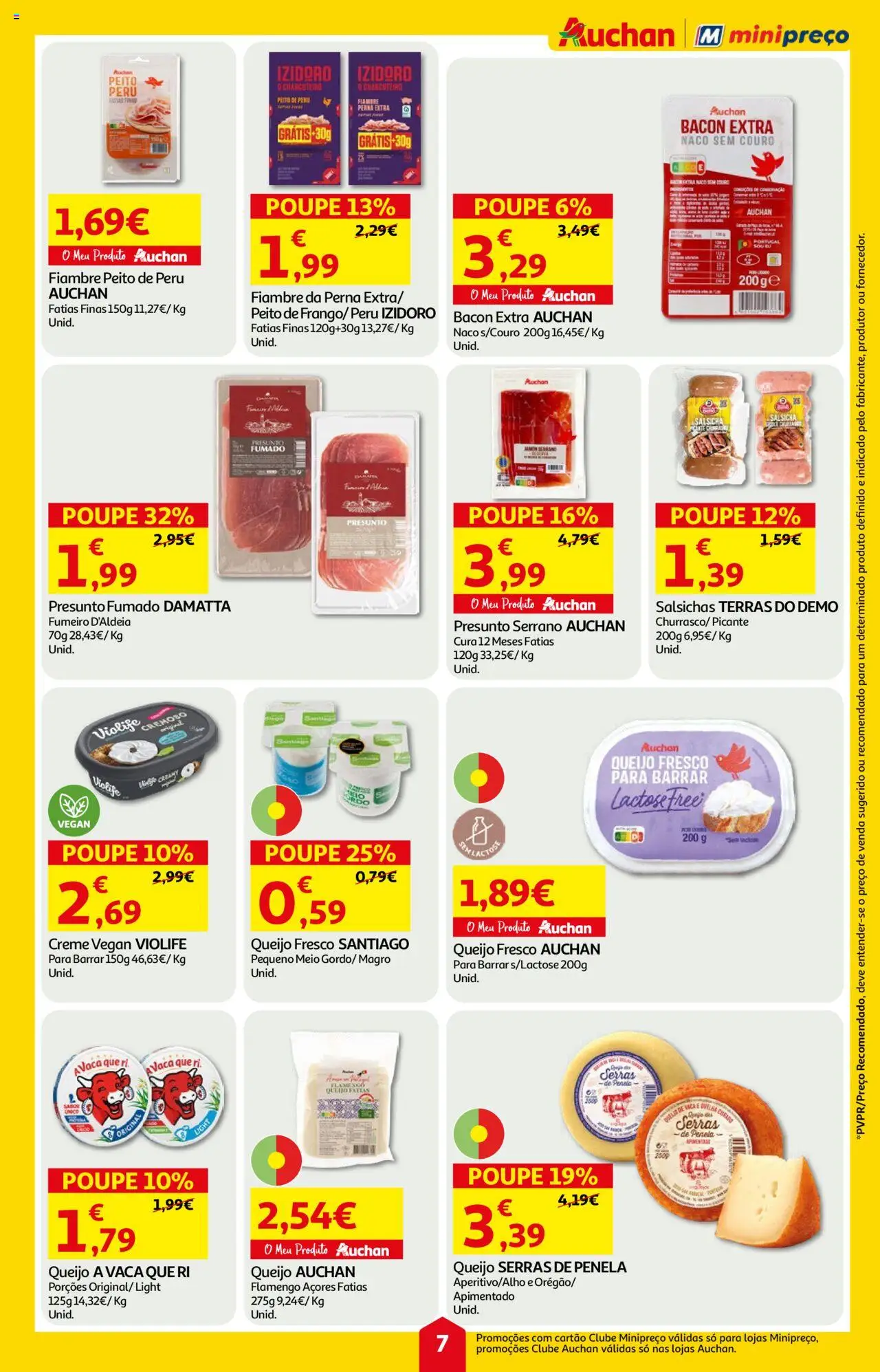 Auchan folheto │ válido de 14.08.2025 | Página: 7 | Produtos: Peito de peru, Peru, Salsicha, Creme