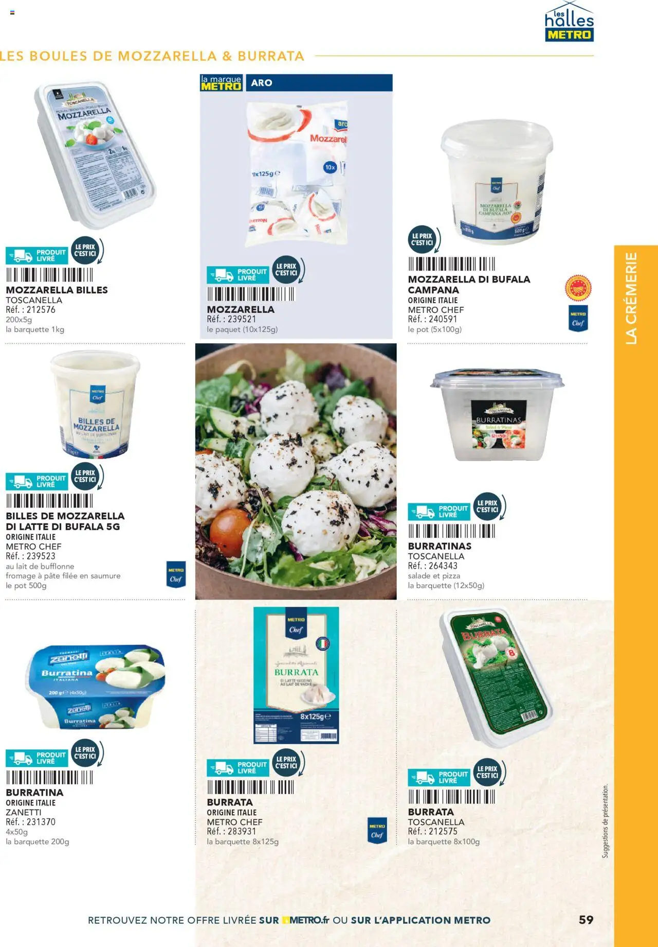  | Page: 59 | Produits: Mozzarella, Lait, Burrata, Pizza
