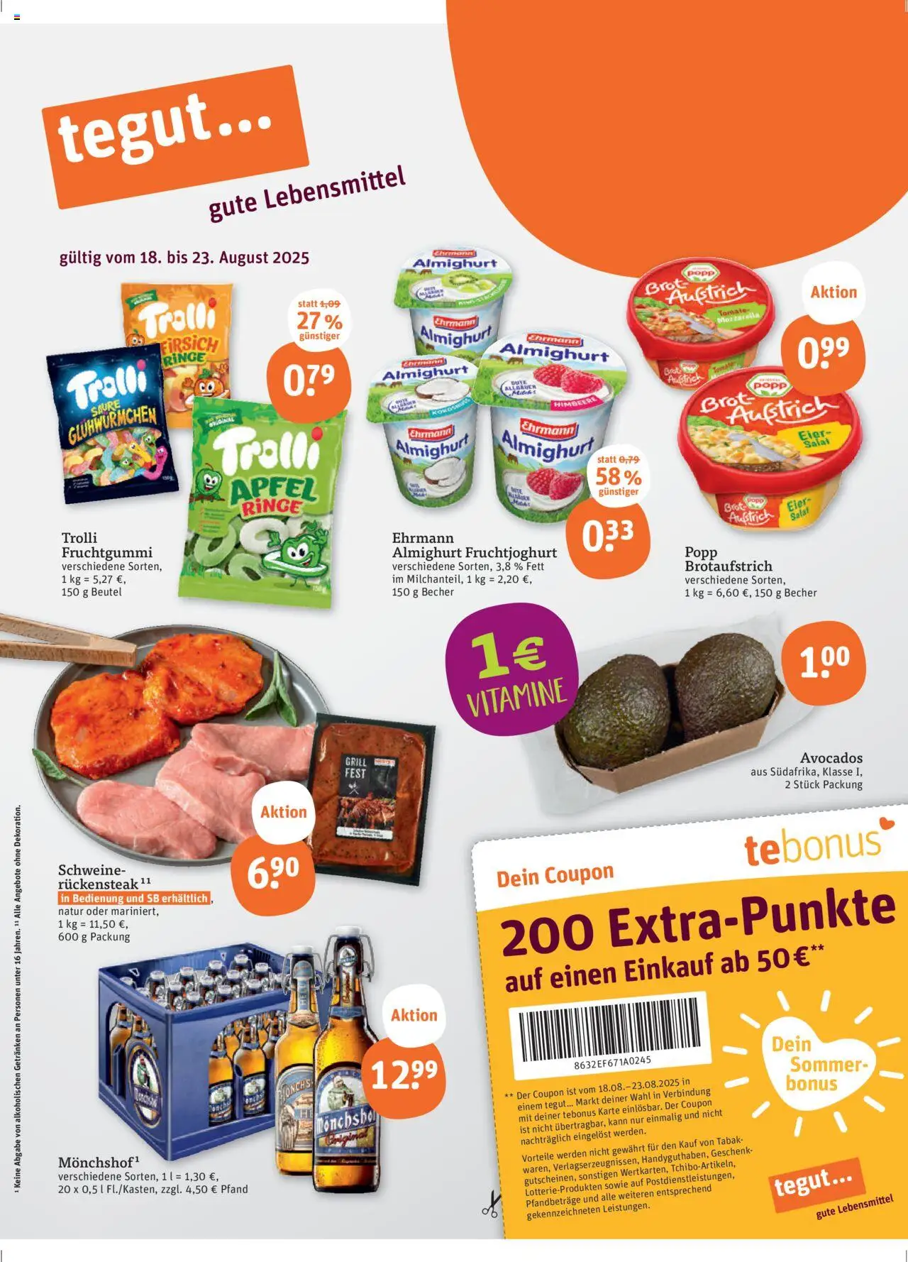 Tegut Prospekt - gültig ab dem 21.08.2025 | Seite: 3 | Produkte: Ehrmann almighurt, Äpfel, Fruchtjoghurt, Salat
