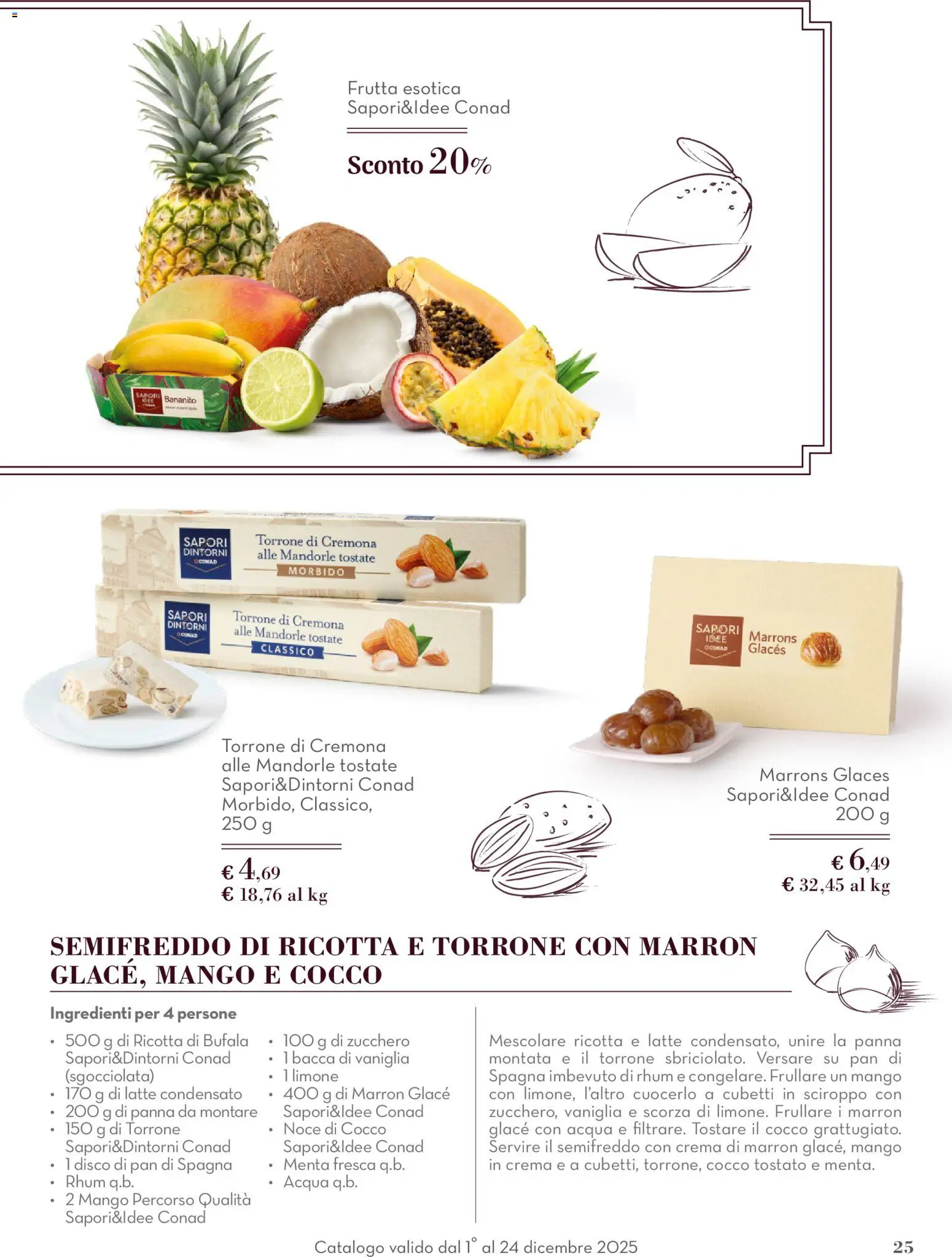 Volantino Conad del 01.12.2025 | Pagina: 25 | Prodotti: Acqua, Zucchero, Cocco, Ricotta