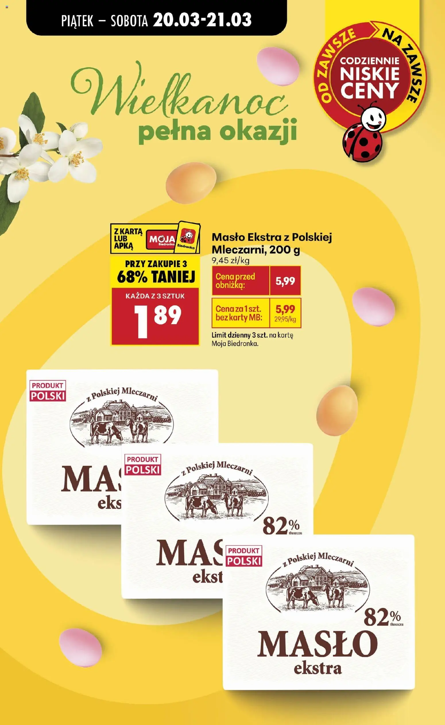 Biedronka gazetka od czwartku od 19.03.2026 | Strona: 5 | Produkty: Karta, Masło