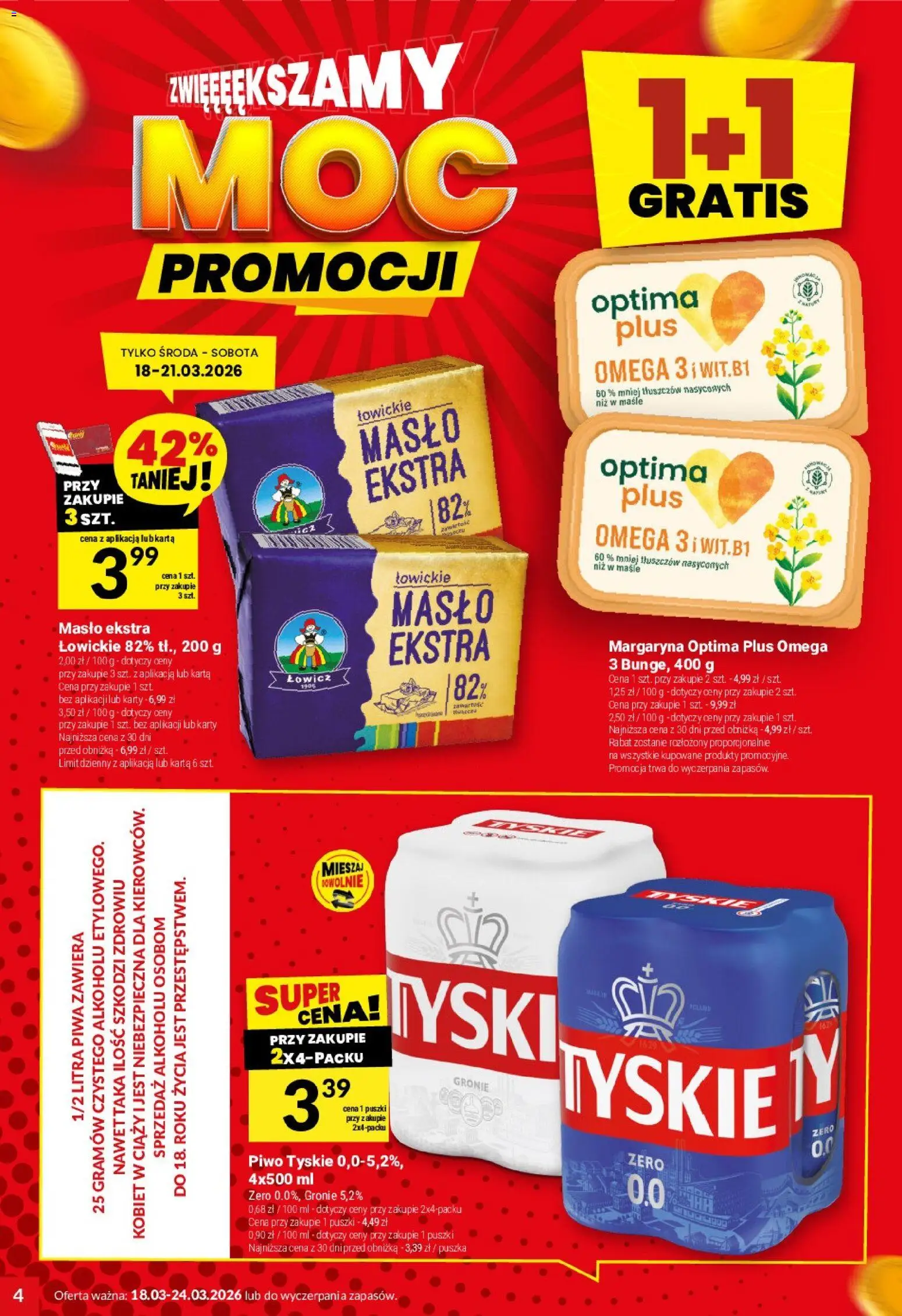 Twój Market gazetka od 18.03.2026 | Strona: 4 | Produkty: Karta, Margaryna, Masło, Piwo