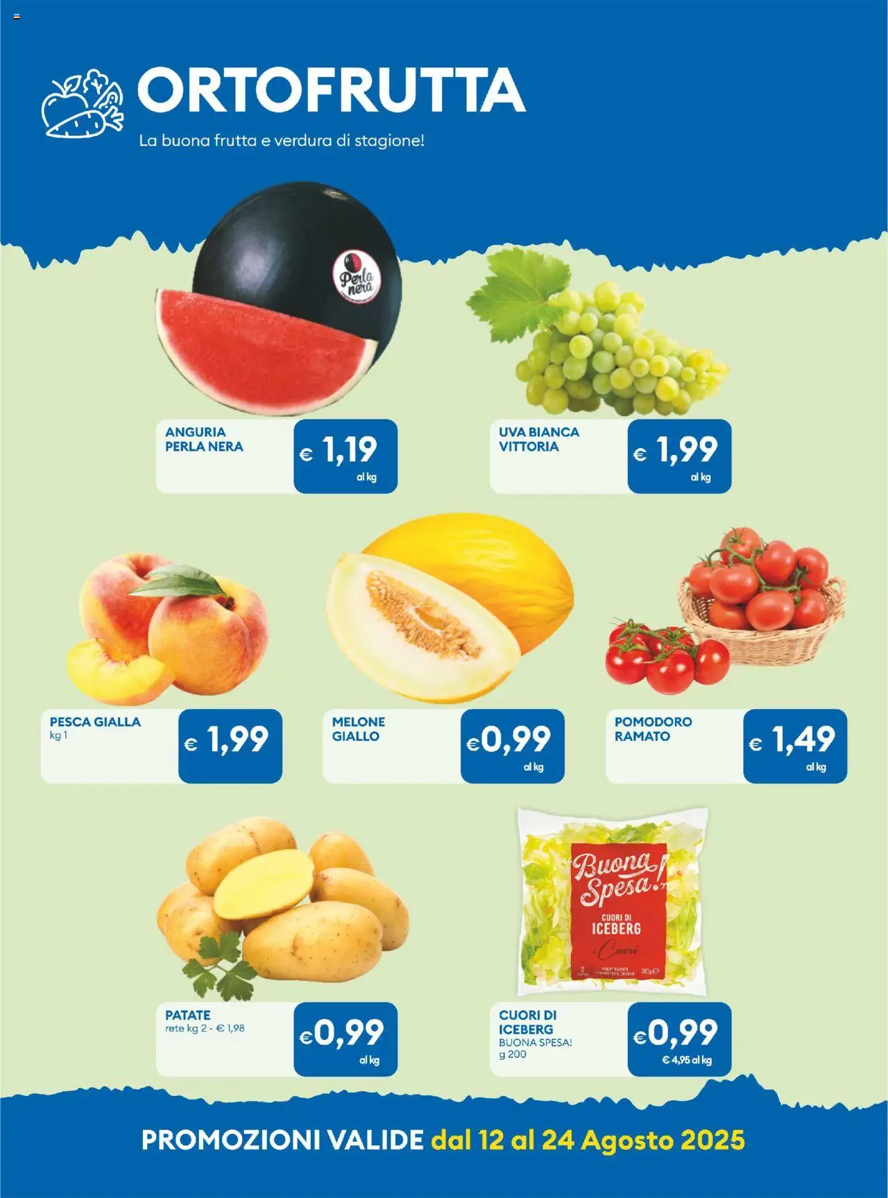 Volantino MD Discount del 12.08.2025 | Pagina: 12 | Prodotti: Patate, Frutta, Anguria, Melone