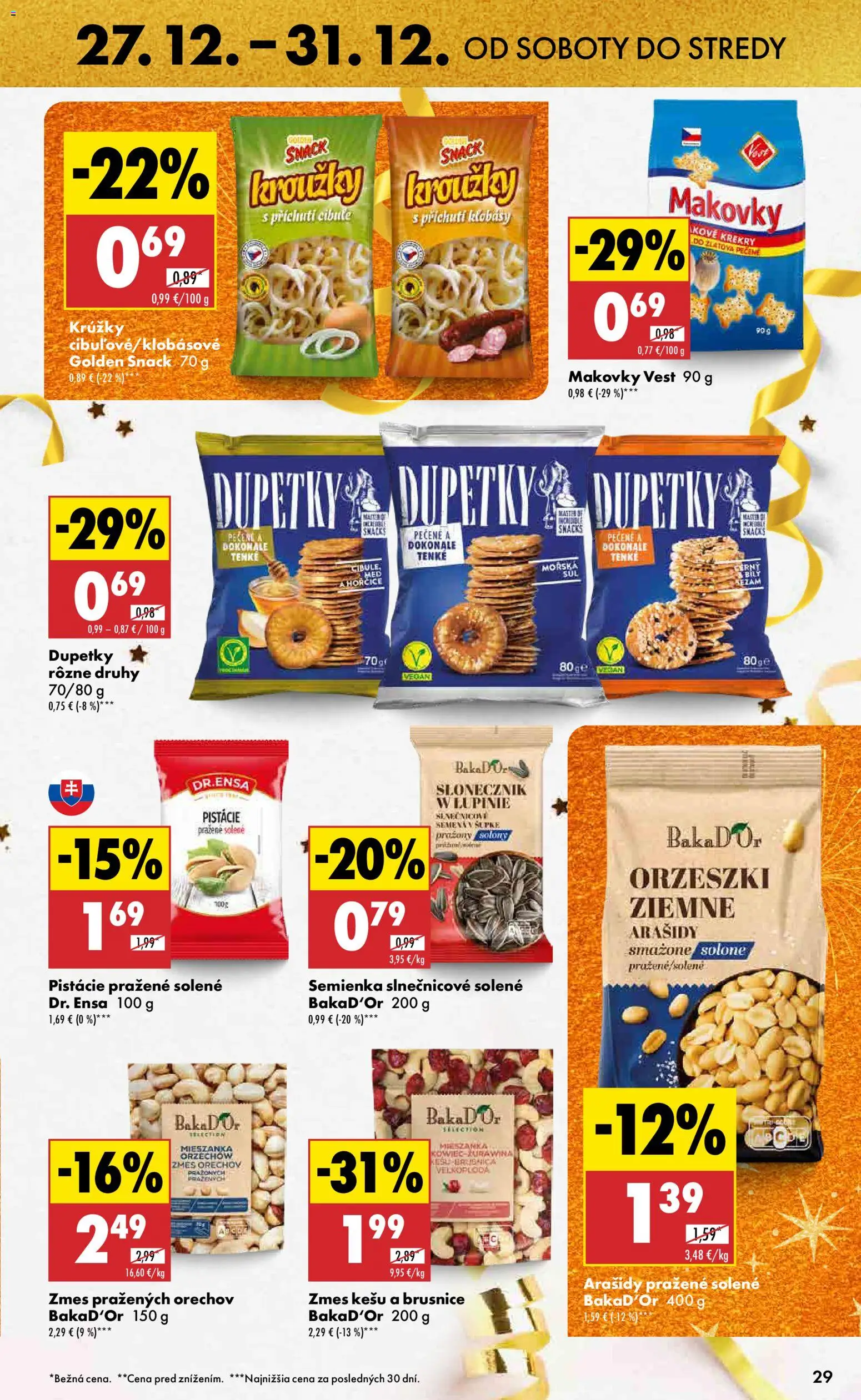 Nové Biedronka akcie – leták je platný od 27.12.2025 | Strana: 29 | Produkty: Arašidy, Pistácie