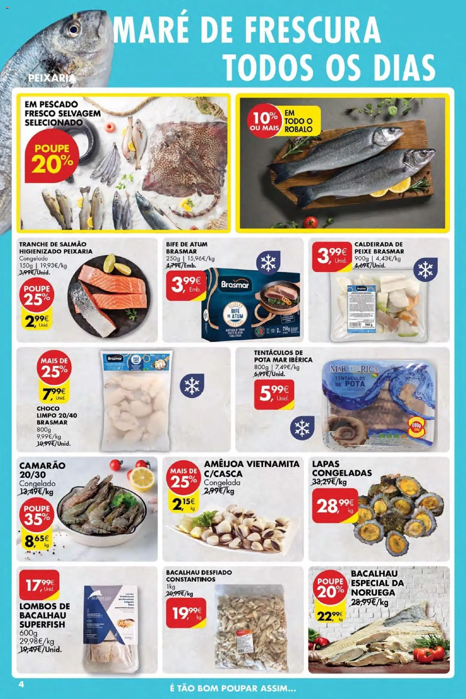Pingo Doce Poupe Esta Semana Açores │ válido de 09.04.2026 | Página: 4 | Produtos: Caldeirada de peixe, Atum, Bacalhau, Camarão