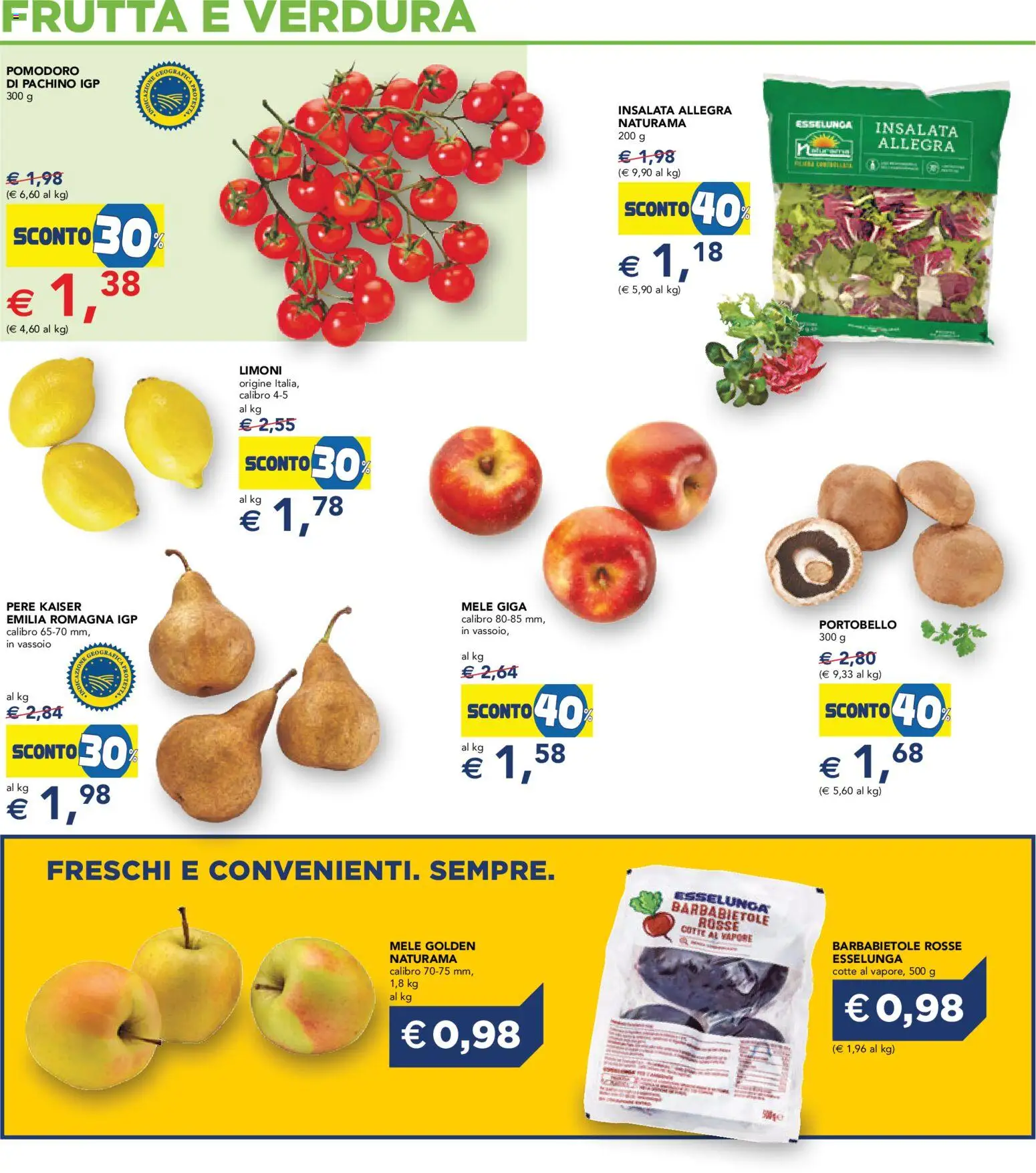 Volantino Esselunga S del 08.04.2026 | Pagina: 15 | Prodotti: Mele, Insalata, Frutta, Vassoio