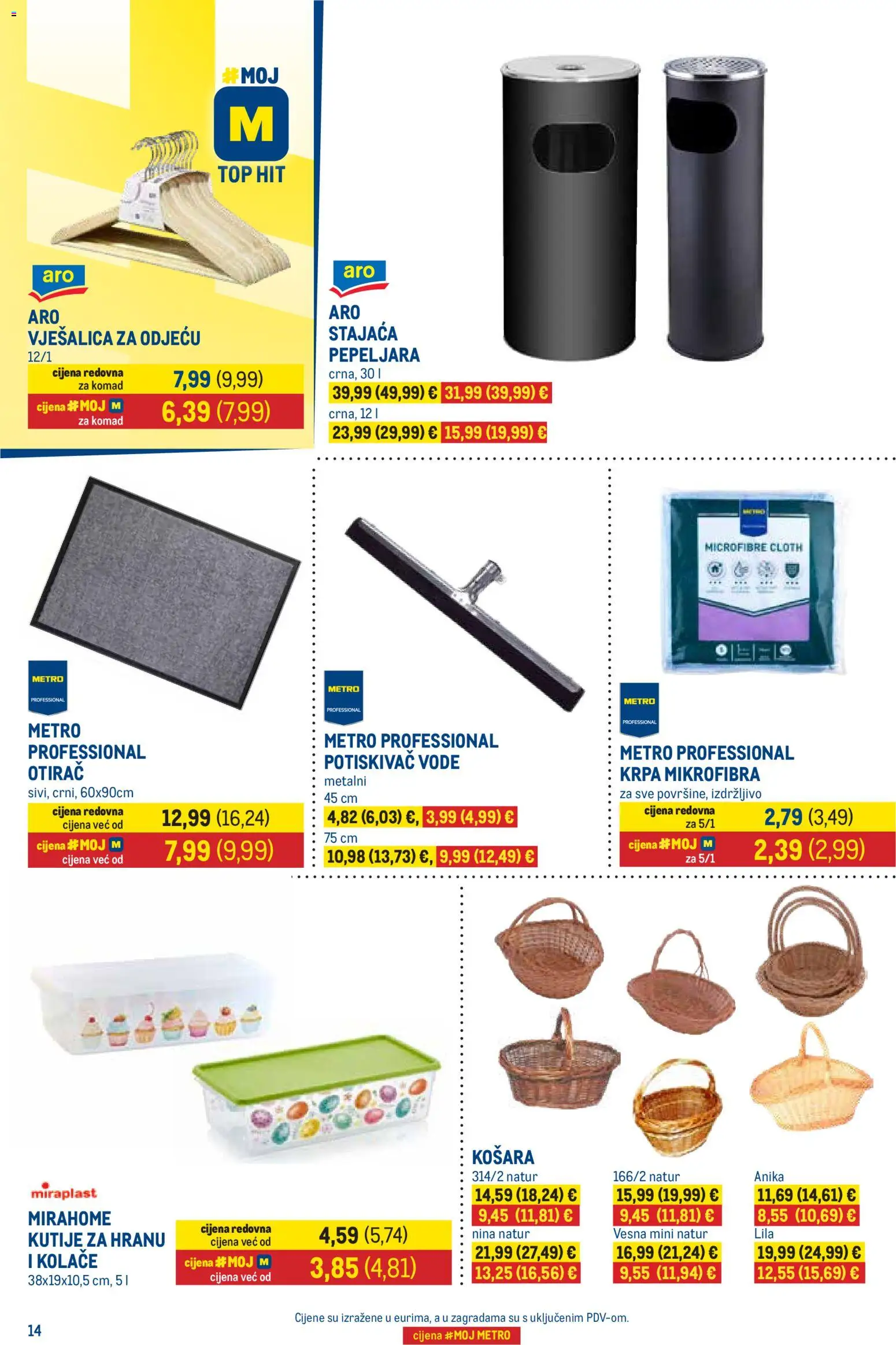 Metro katalog | vrijedi od 16.03.2026 | Stranica: 14 | Proizvodi: Košara, Otirač, Vješalica, Krpa