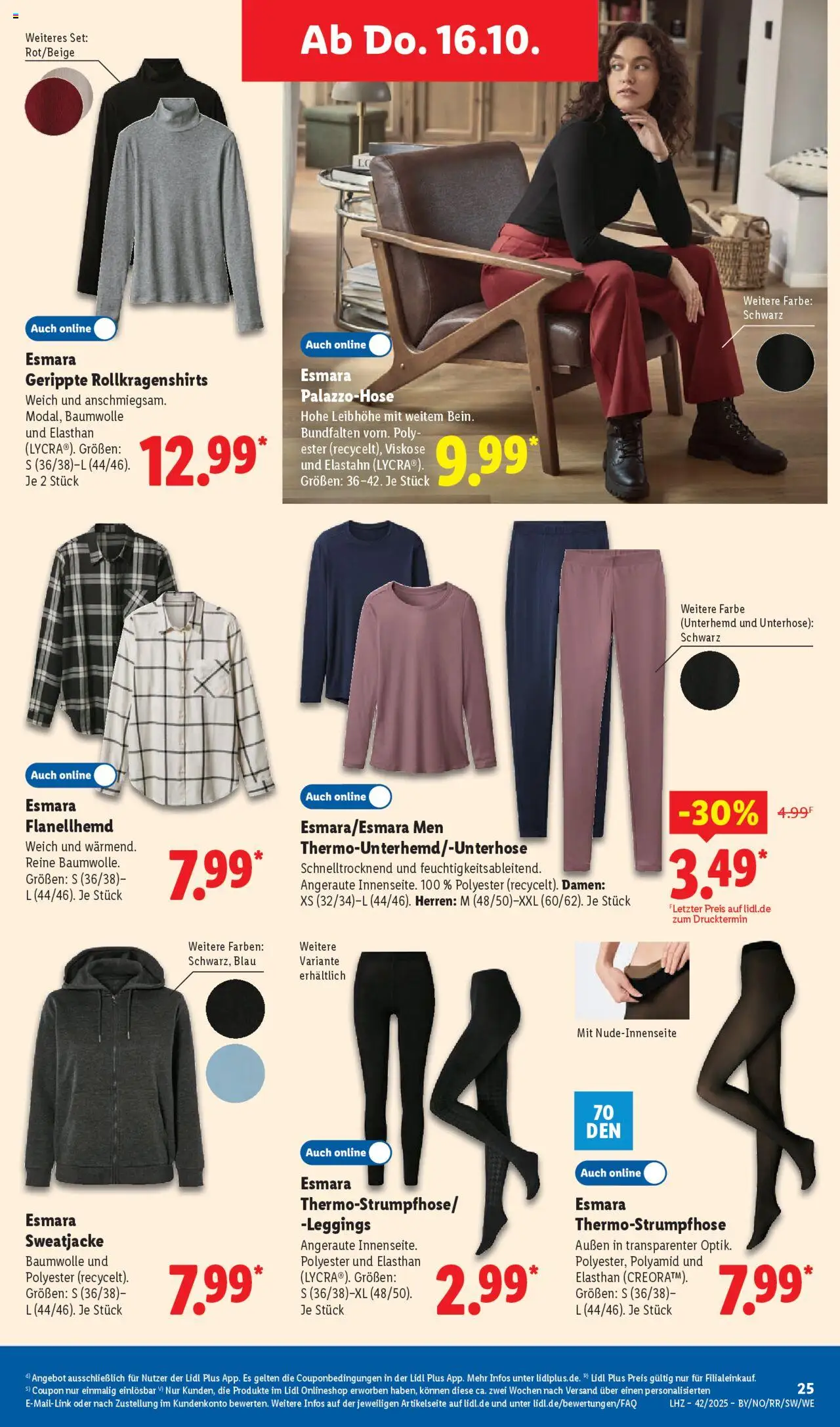 Lidl Prospekt Uffenheim – gültig ab 13.10.2025 | Seite: 41 | Produkte: Sweatjacke, Unterhemd, Leggings