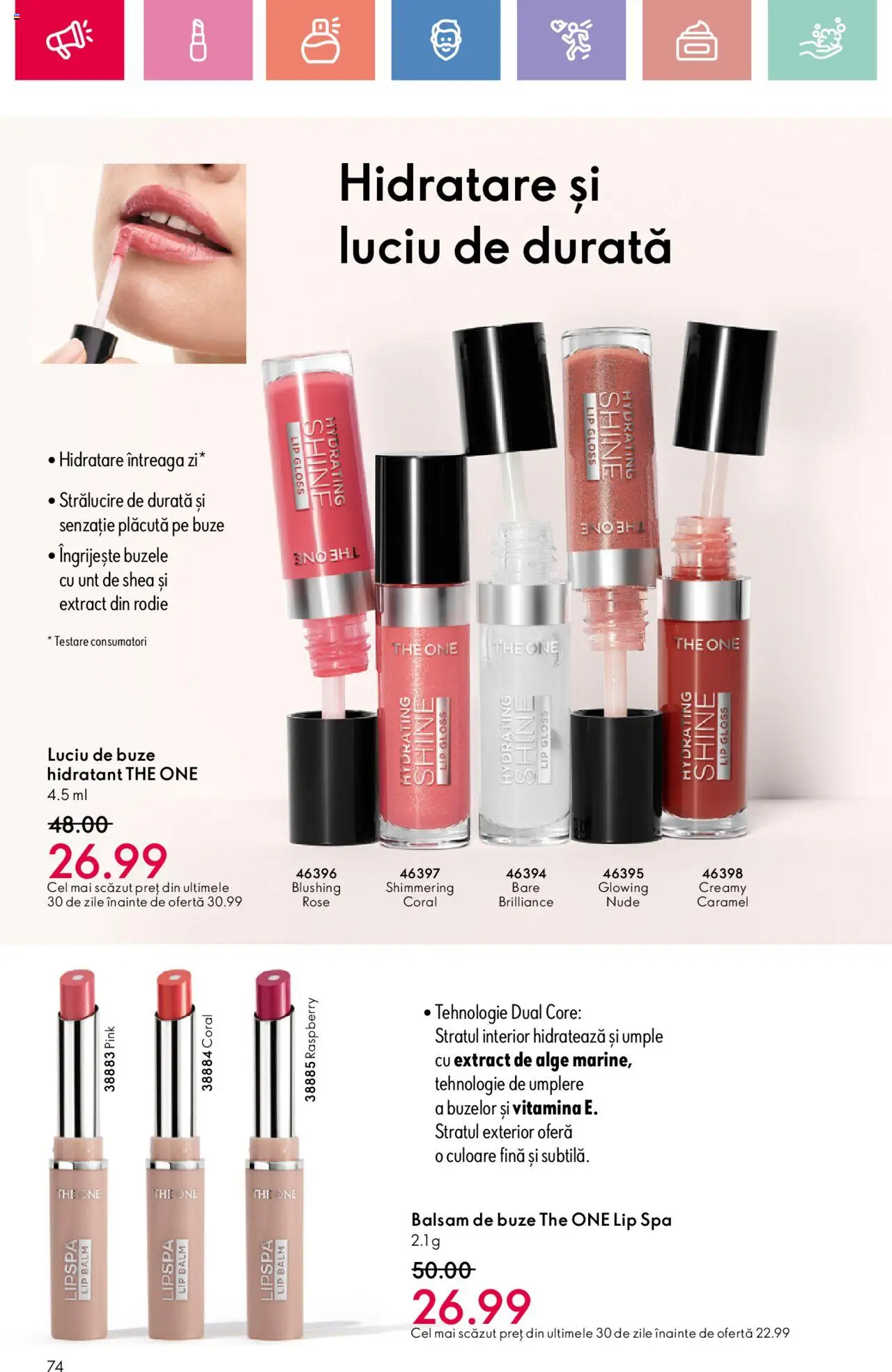 Oriflame catalog 11 2025 – valabil de la 27.07.2025 | Pagină: 74 | Produse: Luciu de buze, Balsam, Unt