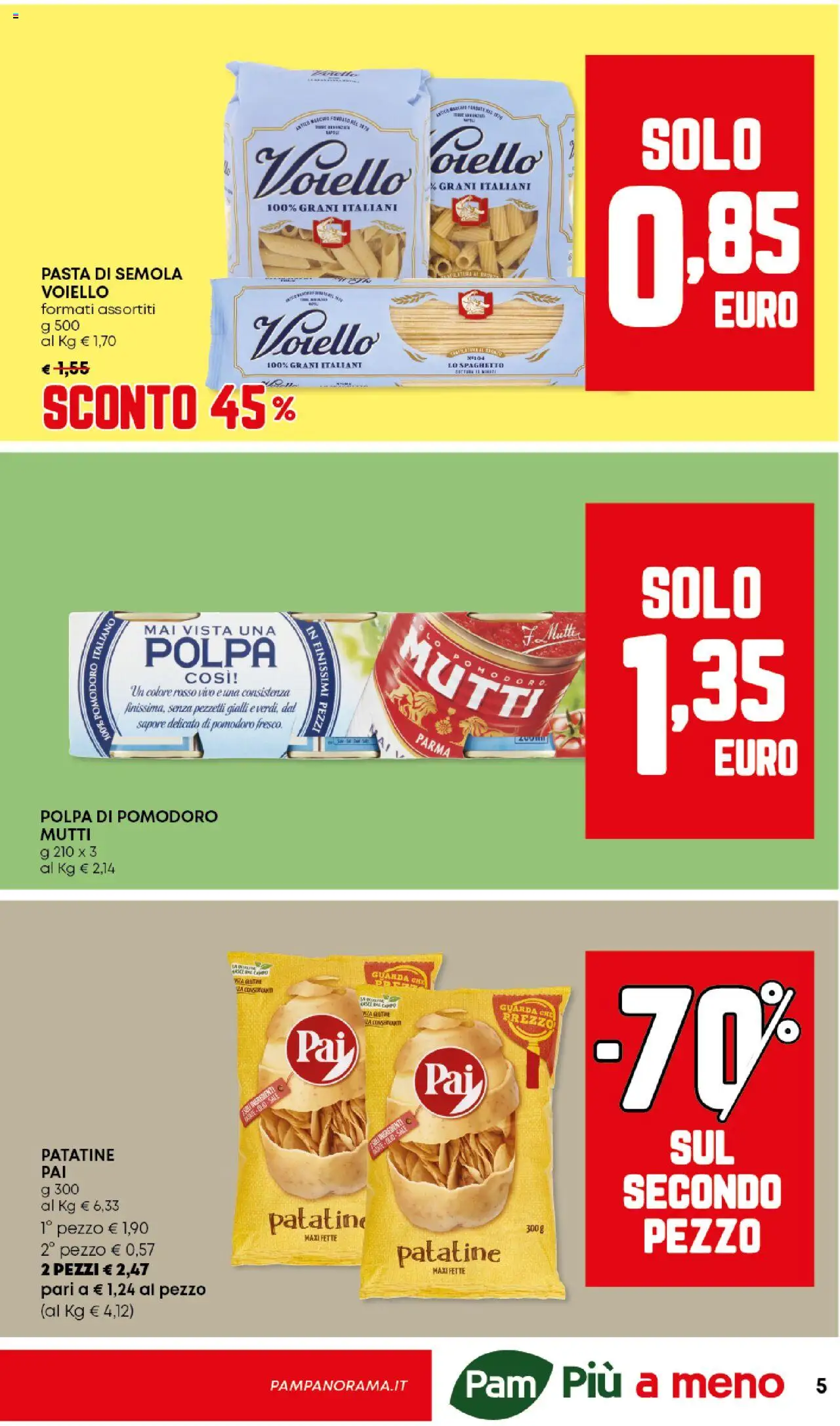 Volantino Panorama del 09.10.2025 | Pagina: 5 | Prodotti: Patatine, Pomodoro, Pasta, Mutti