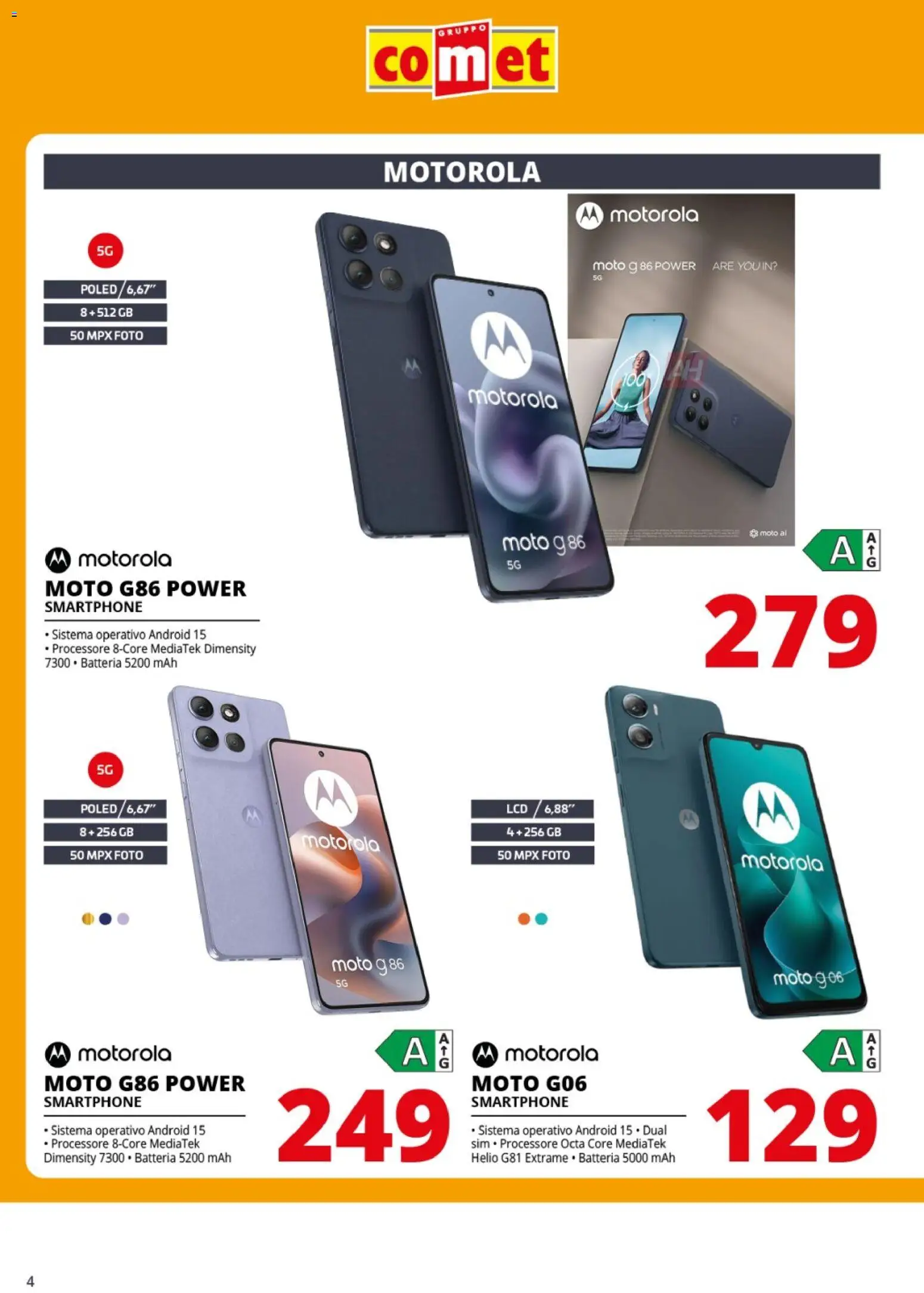 Volantino Comet del 02.01.2026 | Pagina: 4 | Prodotti: Smartphone, Batteria