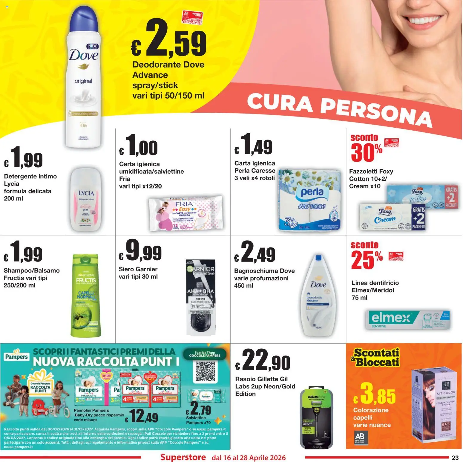 Volantino Sì con Te del 16.04.2026 | Pagina: 23 | Prodotti: Carta igienica, Deodorante, Detergente, Pampers