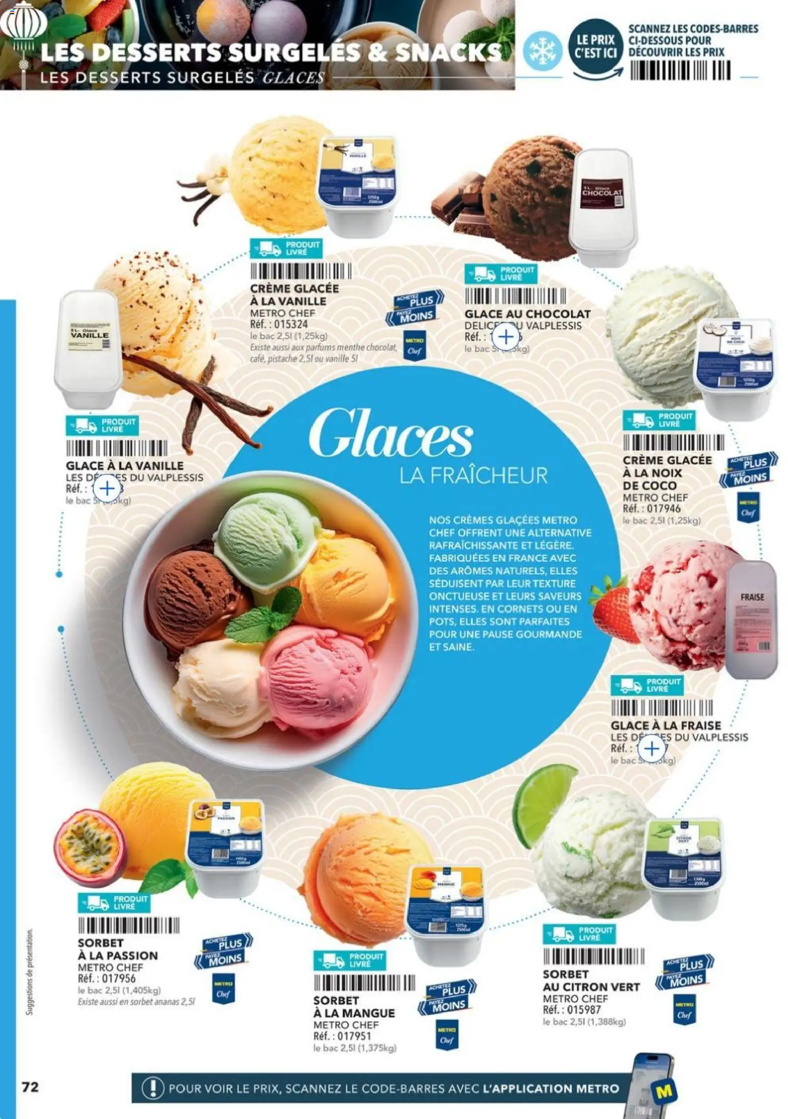 {H1} | Page: 72 | Produits: Glaces, Mangue, Ananas, Crème