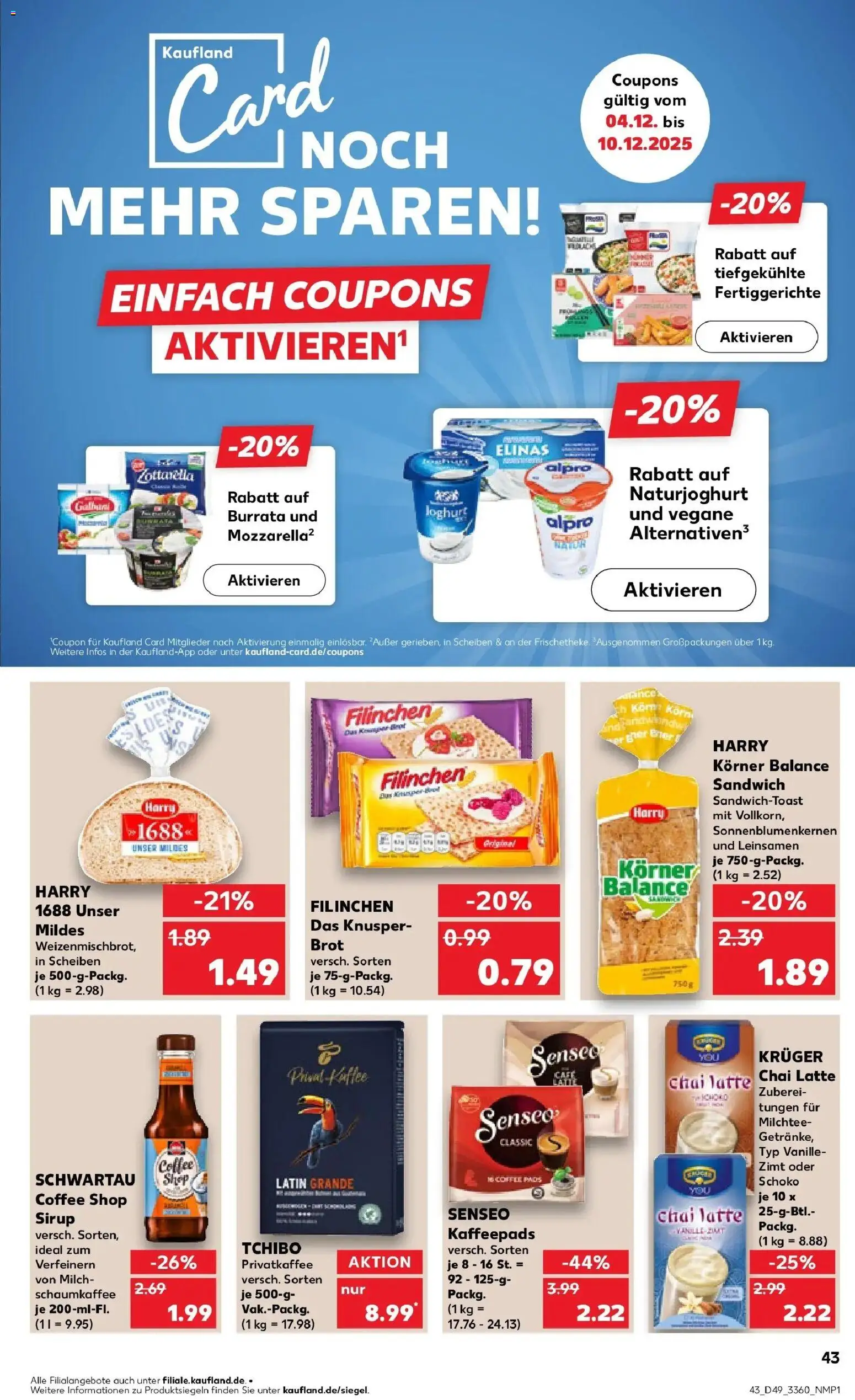 Kaufland prospekt Schönebeck (Elbe)	 – gültig ab 08.12.2025 | Seite: 43 | Produkte: Sirup, Burrata, Alpro, Fertiggerichte