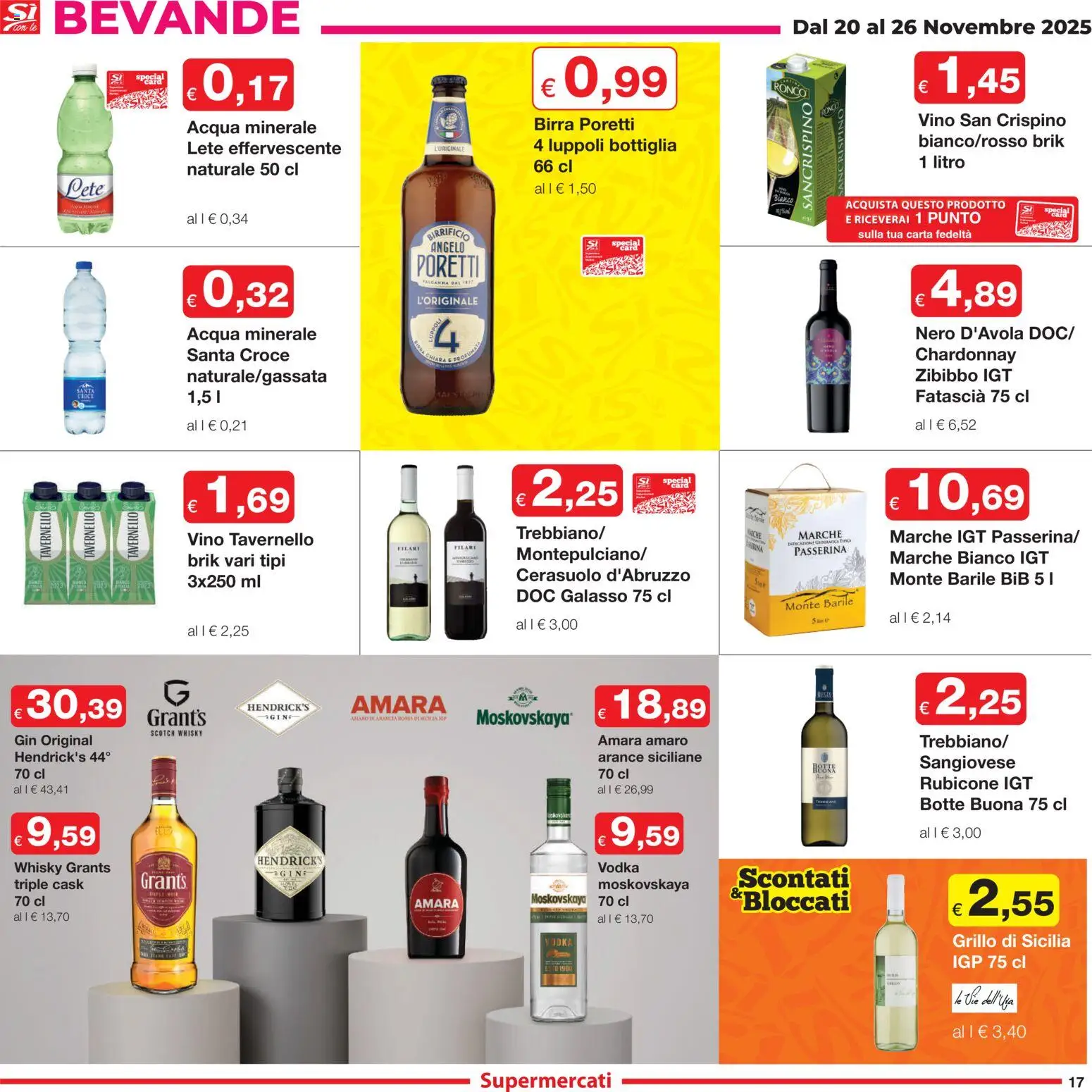 Volantino Sì con Te del 20.11.2025 | Pagina: 17 | Prodotti: Arance, Tè, Gin, Vodka