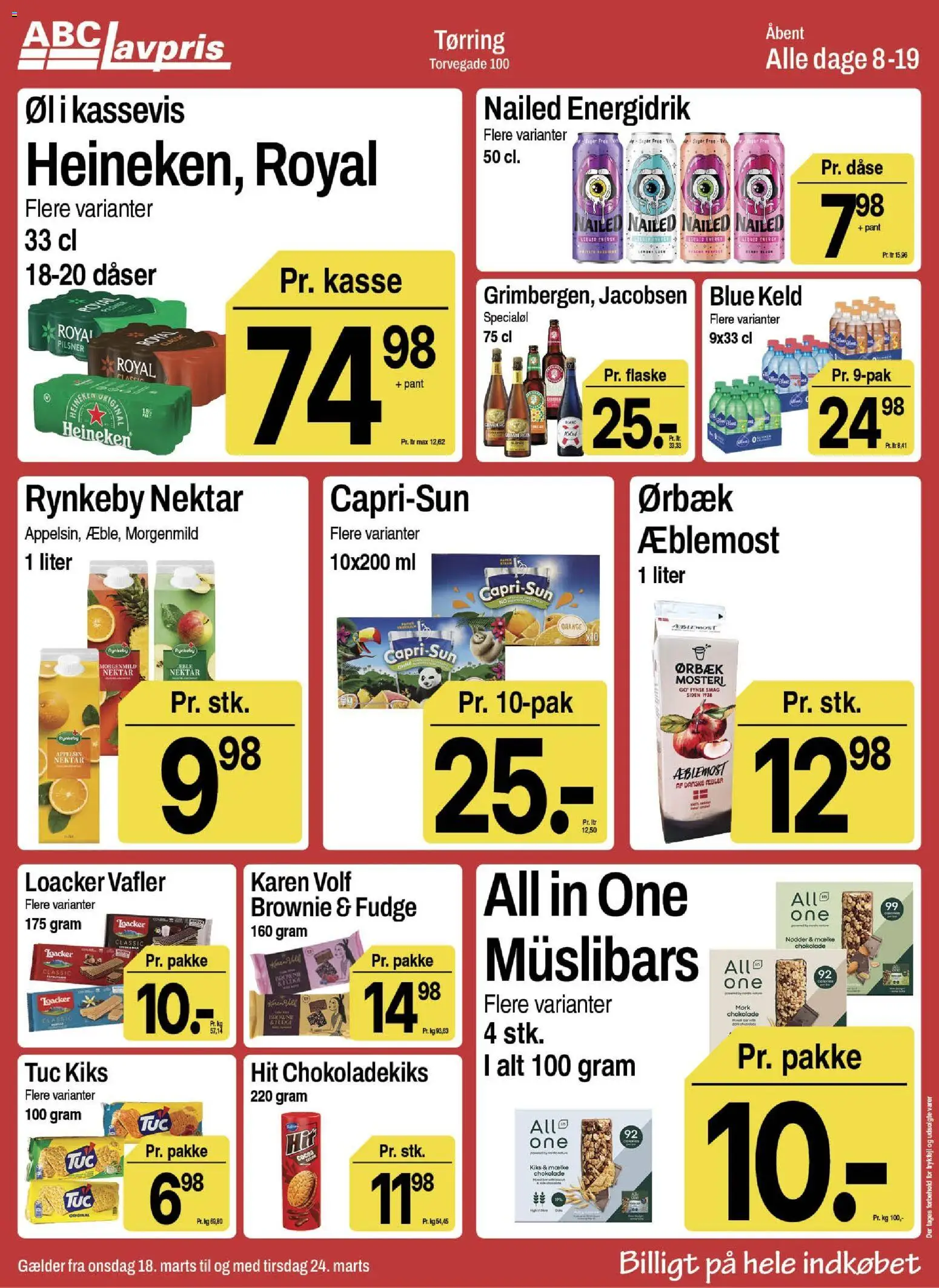 Abc Lavpris tilbudsavis – gyldig fra 18.03.2026 | Side: 9 | Produkter: Chokolade, Øl, Vafler, Chokoladekiks
