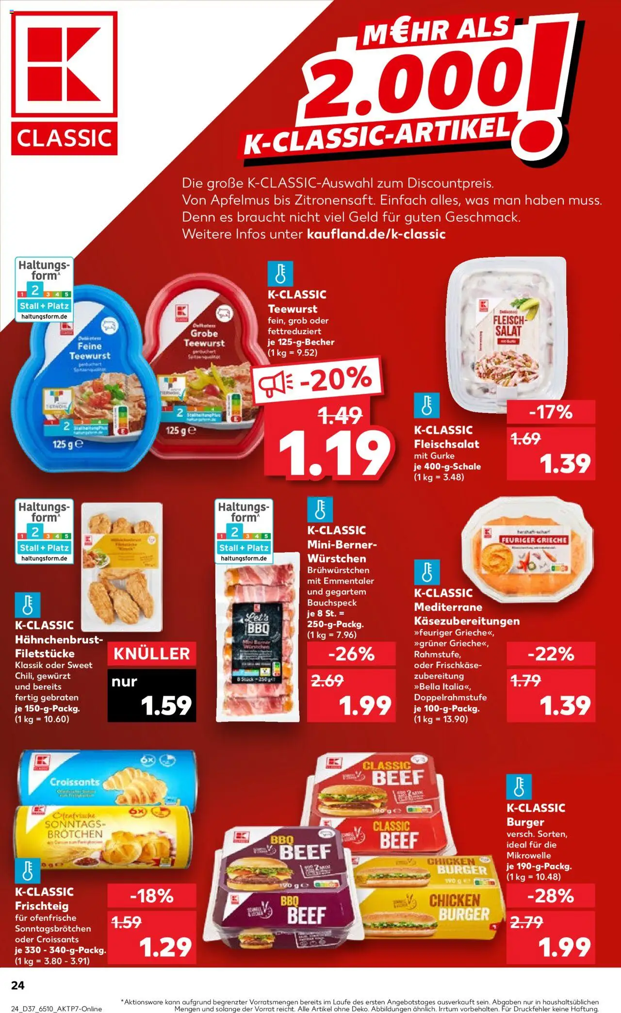 Kaufland prospekt Köln	 – gültig ab 11.09.2025 | Seite: 24 | Produkte: Burger, Fleisch, Salat, Hahnchenbrust