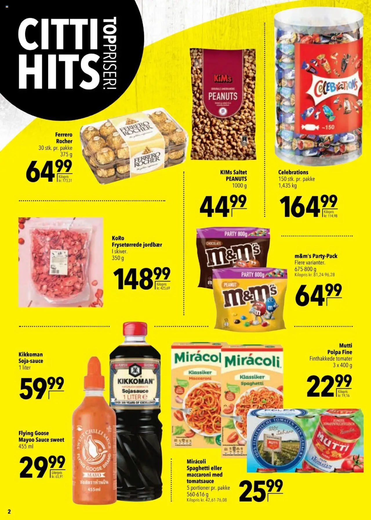 CITTI Tilbudsavis gyldig fra 13.08.2025 | Side: 2 | Produkter: Tomater, Spaghetti, Jordbær, Peanuts