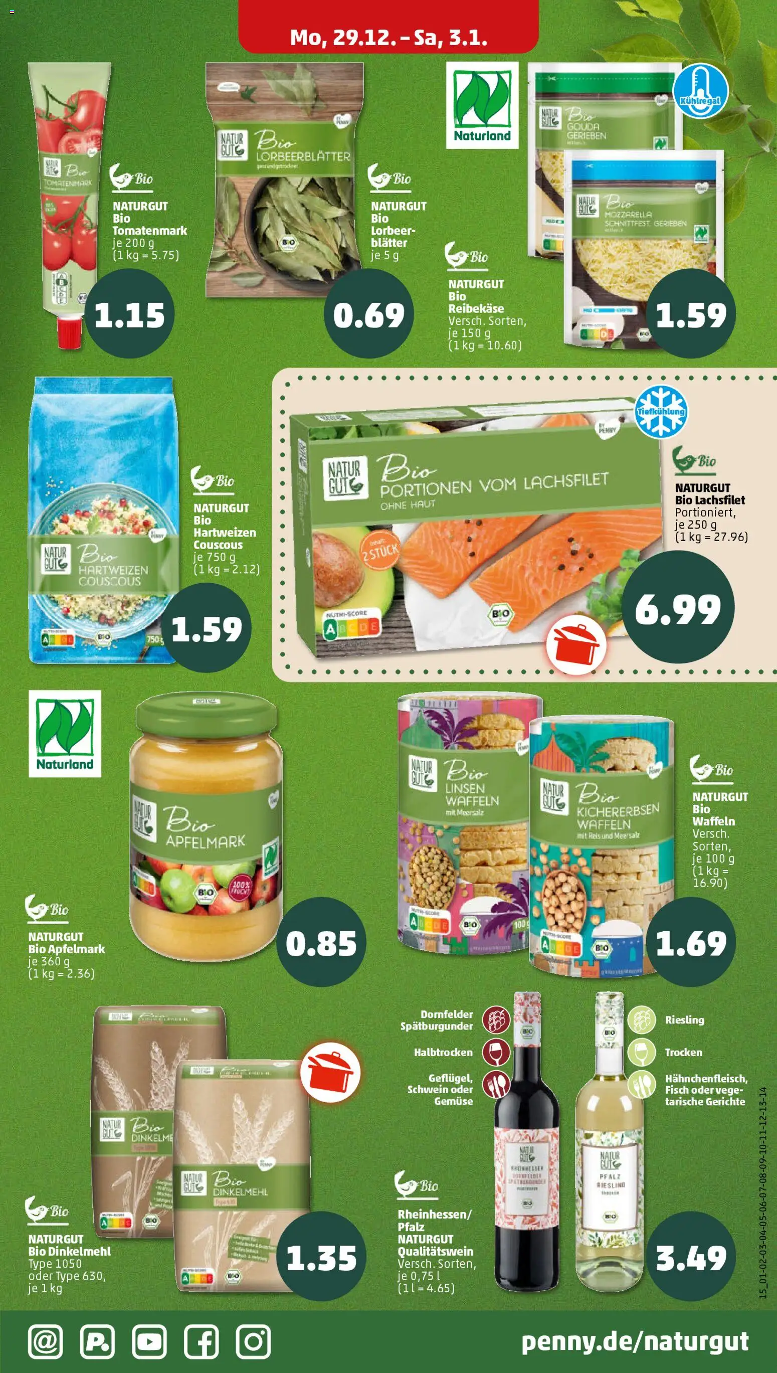 Penny Prospekt 	 – gültig ab 29.12.2025 | Seite: 15 | Produkte: Mozzarella, Gouda, Fisch, Reibekase