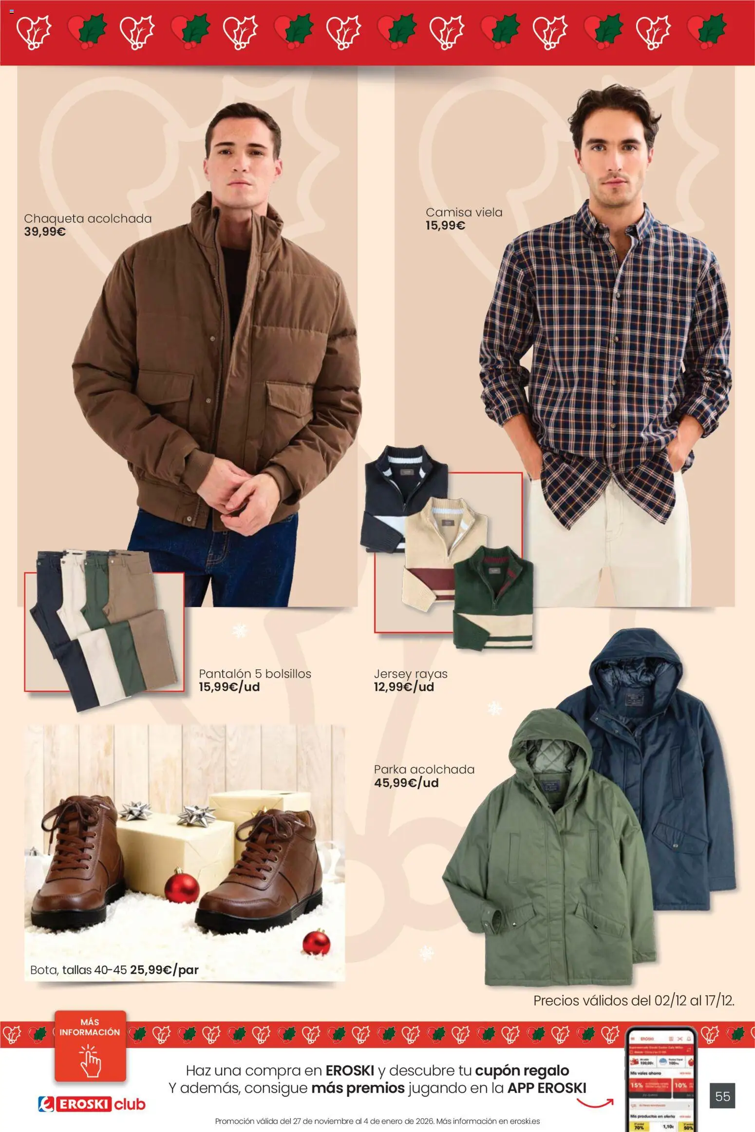 Eroski - Ofertón Navidad  │ válido desde el 27.11.2025 | Página: 55 | Productos: Camisa, Chaqueta