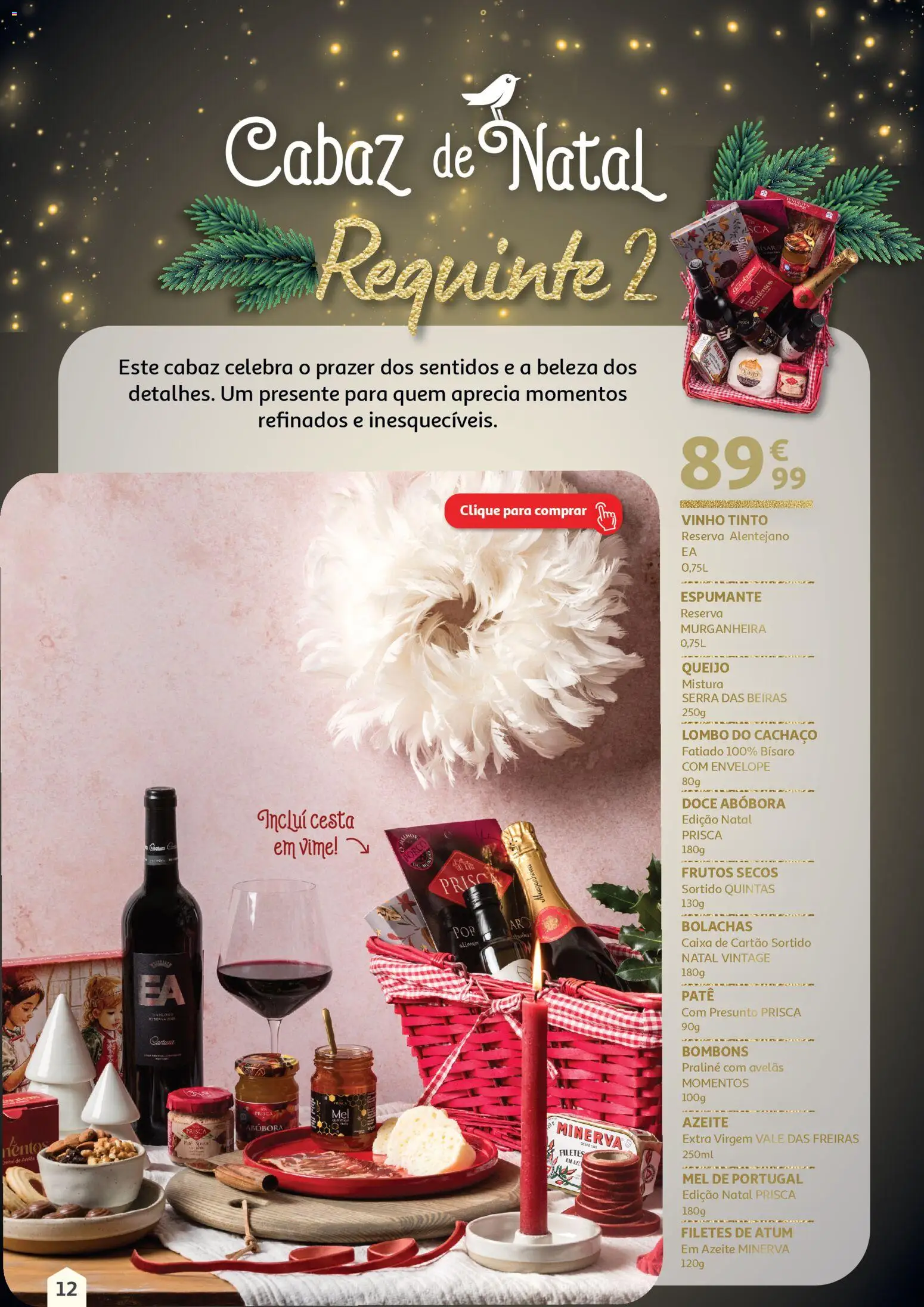 Auchan - Cabazes de Natal │ válido de 01.11.2025 | Página: 12 | Produtos: Avelãs, Presunto, Abóbora, Vinho tinto
