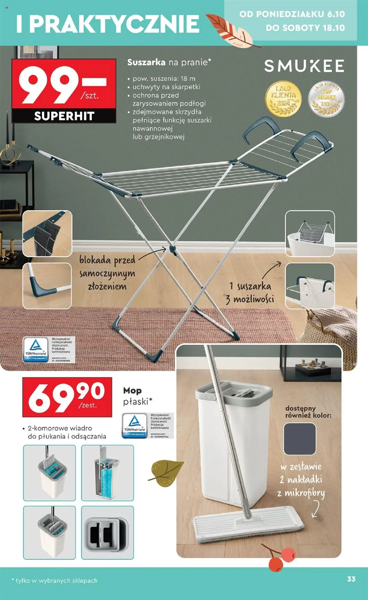 Biedronka gazetka - Hity i inspiracje od 06.10.2025 | Strona: 33 | Produkty: Skarpetki, Suszarka
