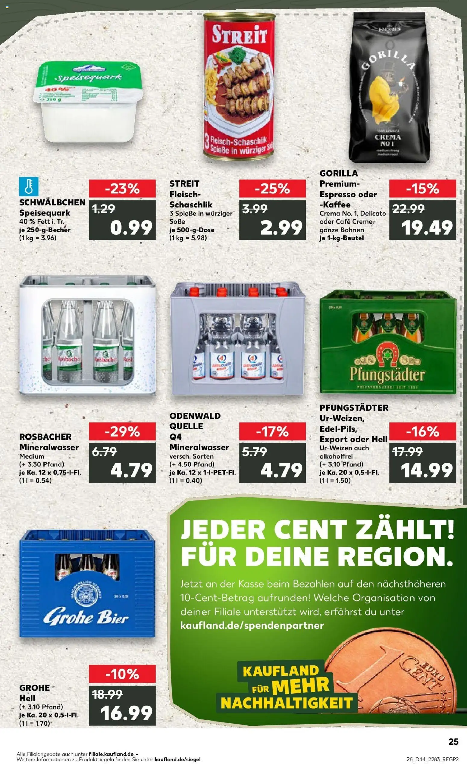 Kaufland prospekt Pfungstadt	 – gültig ab 30.10.2025 | Seite: 25 | Produkte: Quark, Kaffee, Bier, Speisequark