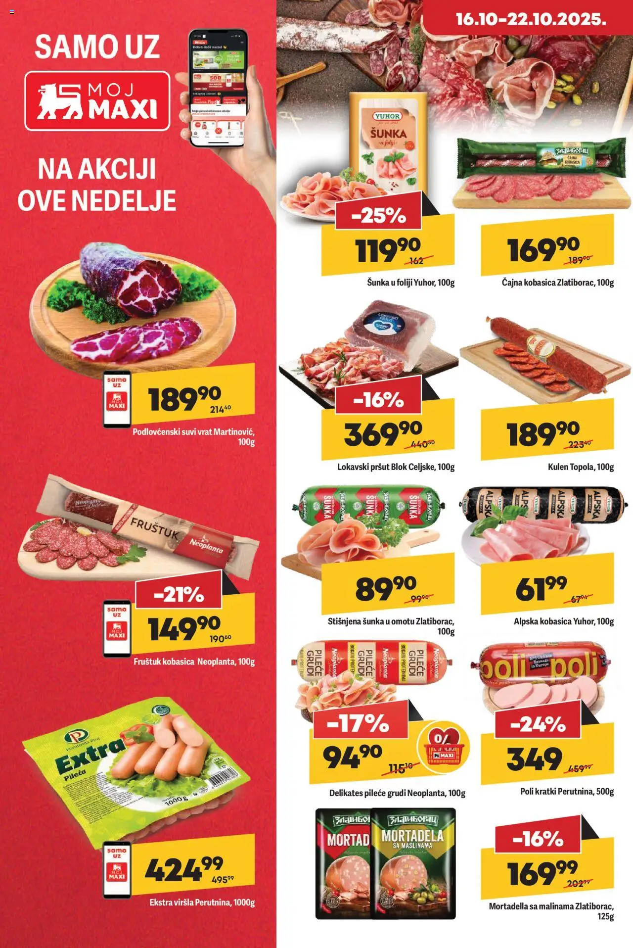 Maxi katalog - važi od 16.10.2025 | Strana: 10 | Proizvode: Kulen, Suvi vrat, Šunka, Kobasica