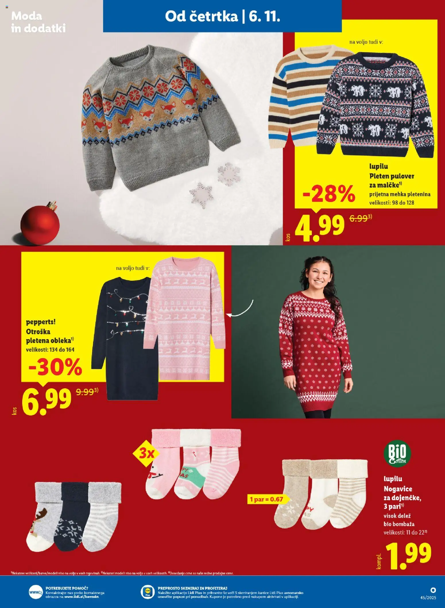 Novi Lidl katalog ponudbe – veljaven od 06.11.2025 | Stran: 45 | Izdelki: Pulover, Nogavice