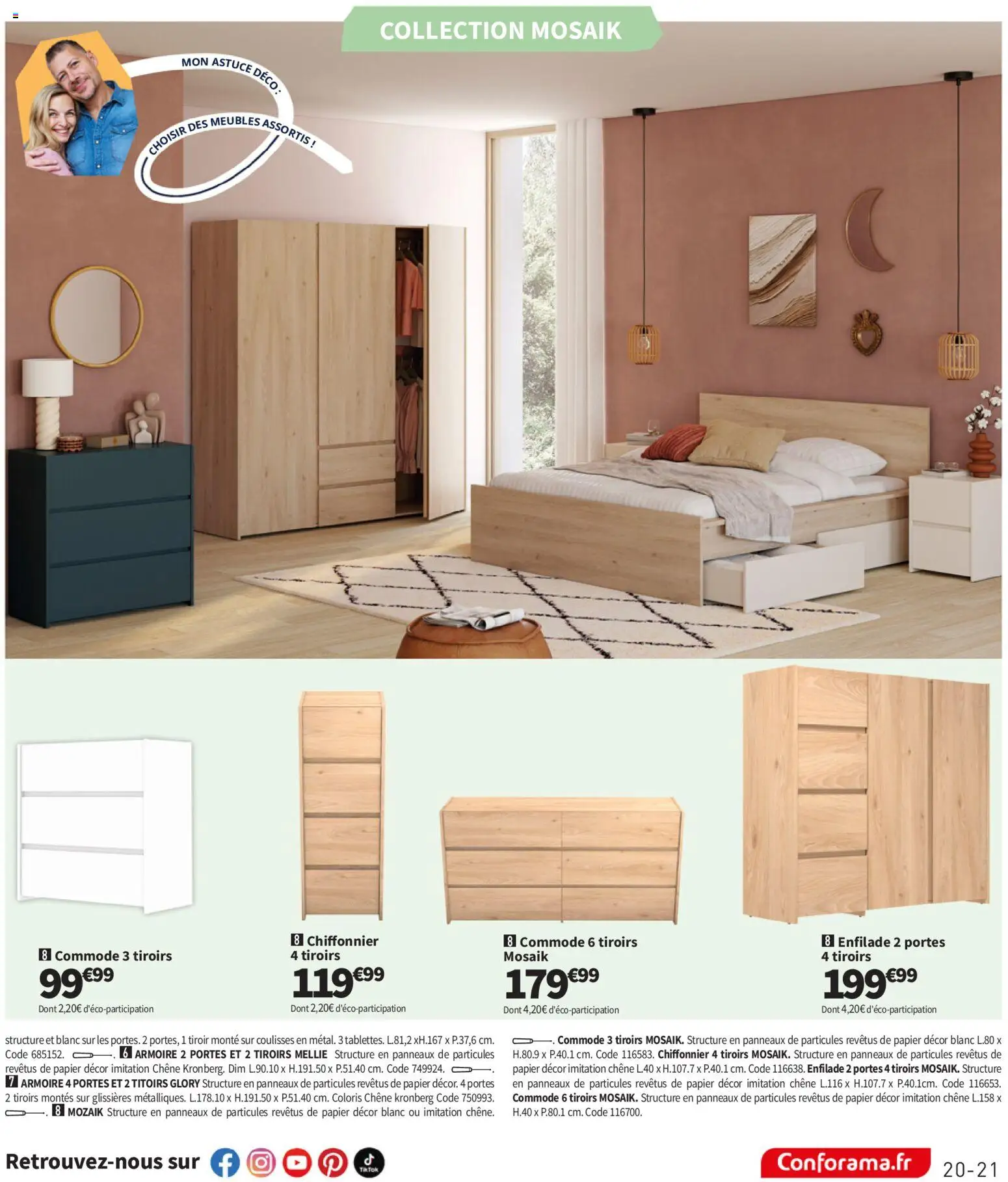 {H1} | Page: 21 | Produits: Armoire, Commode, Portes, Tiroirs