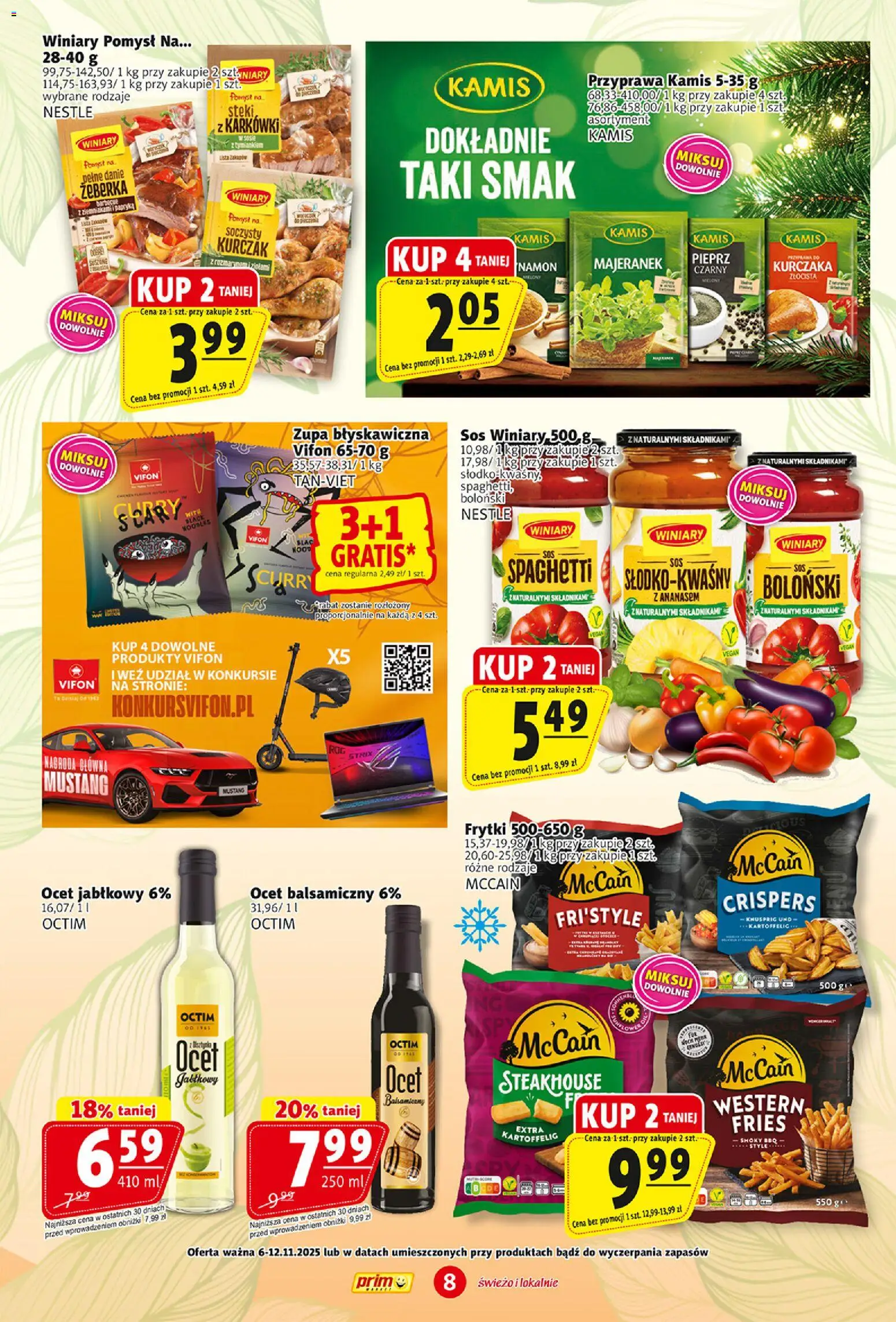 Prim Market Gazetka od 06.11.2025 | Strona: 8 | Produkty: Steki, Papryka, Zupa, Ocet balsamiczny