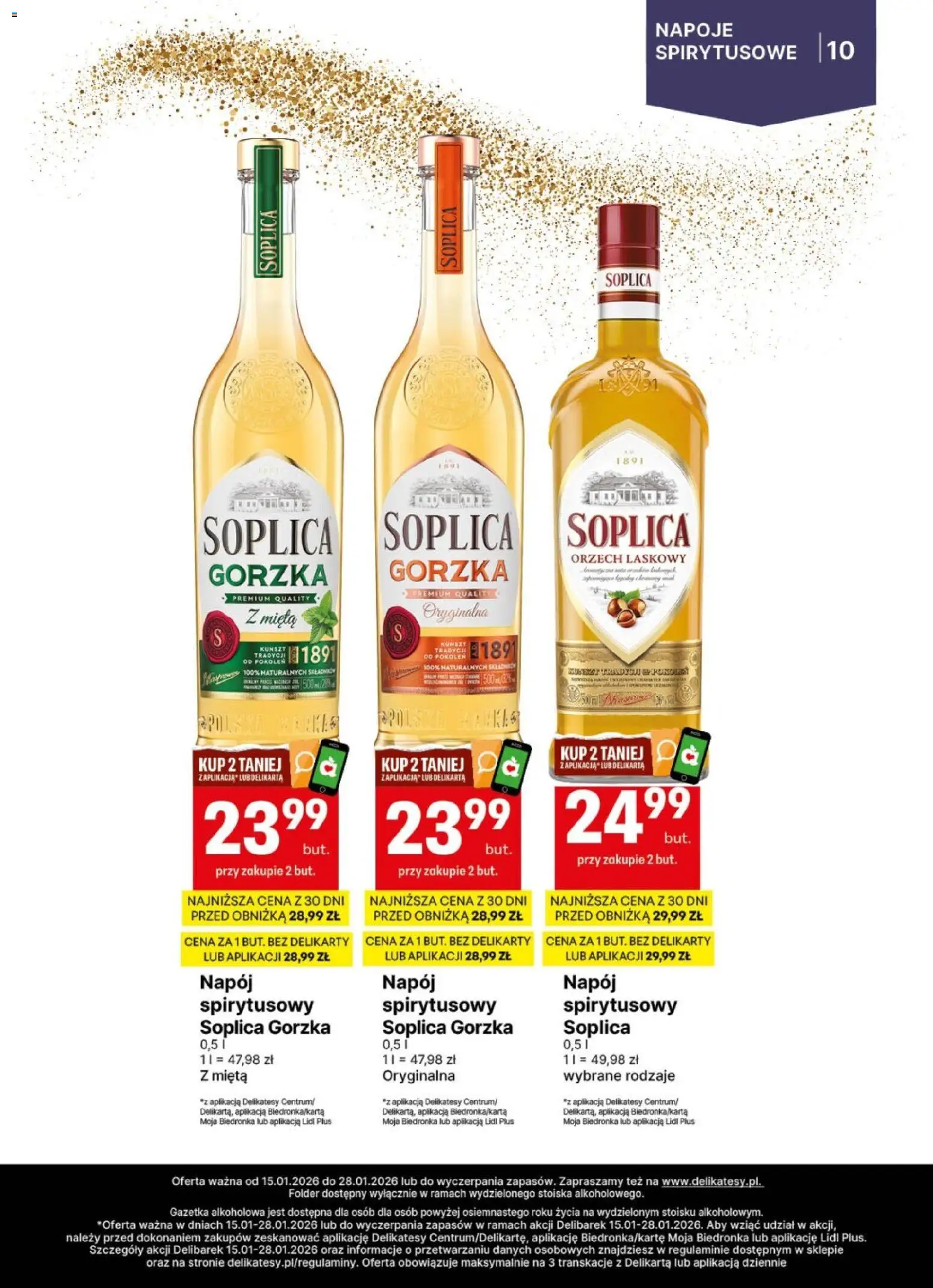 Delikatesy Centrum Gazetka - DeliBarek od 15.01.2026 | Strona: 10 | Produkty: Napoje, Delikatesy, Mięta