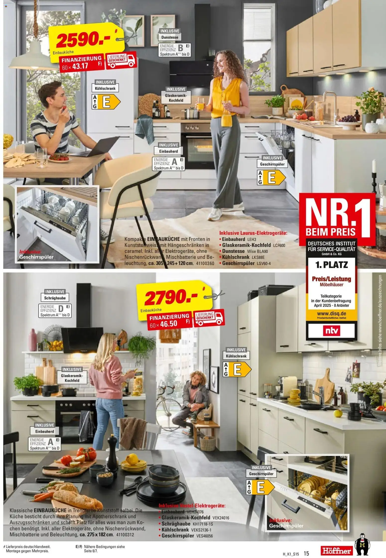 Höffner - Höffner: Möbelangebote – gültig ab 23.12.2025 | Seite: 15 | Produkte: Einbauküche, Küche, Kühlschrank, Kochfeld