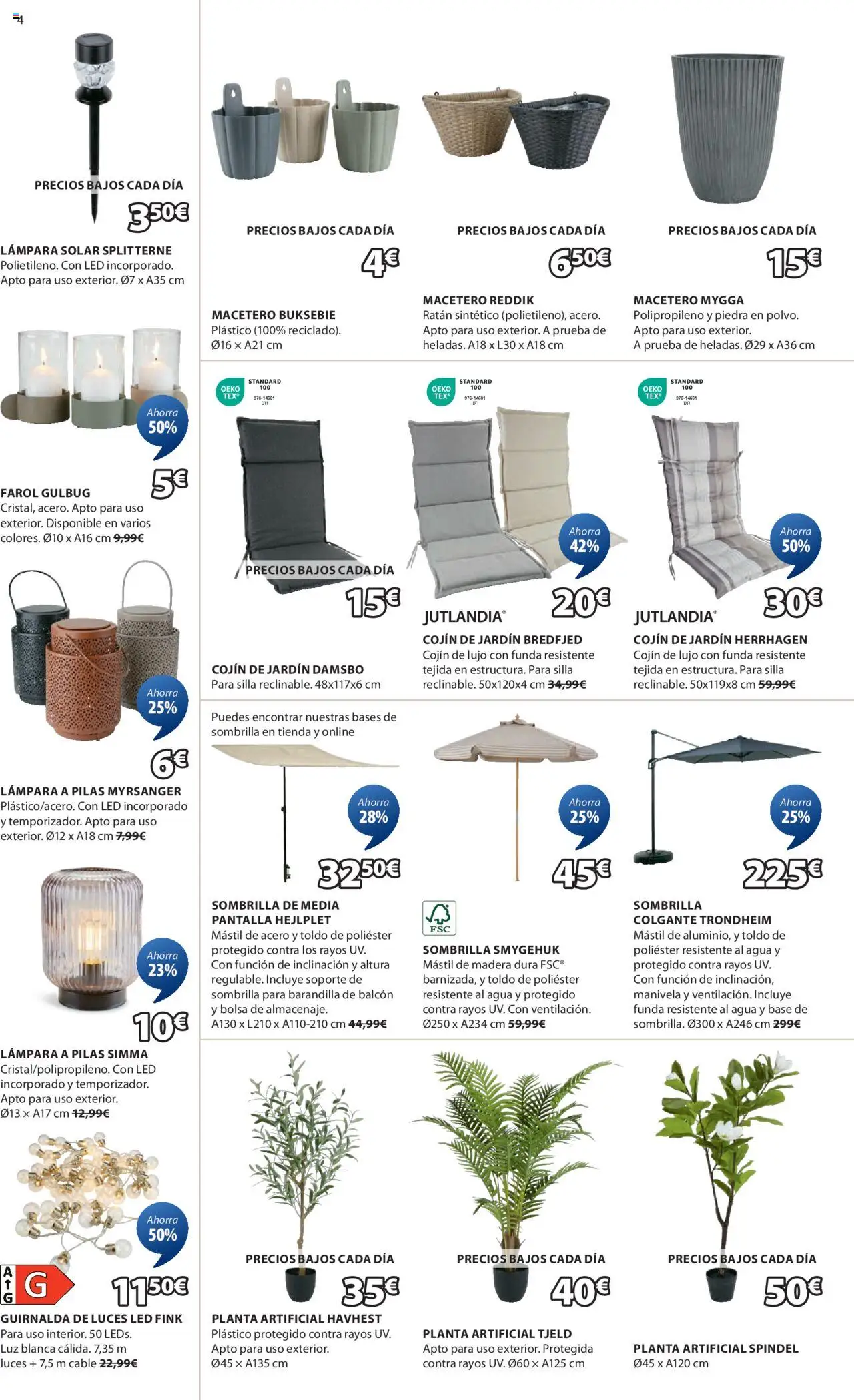 JYSK Grandes ofertas │ válido desde el 03.06.2025 | Página: 5 | Productos: Cable, Planta artificial, Funda, Lámpara