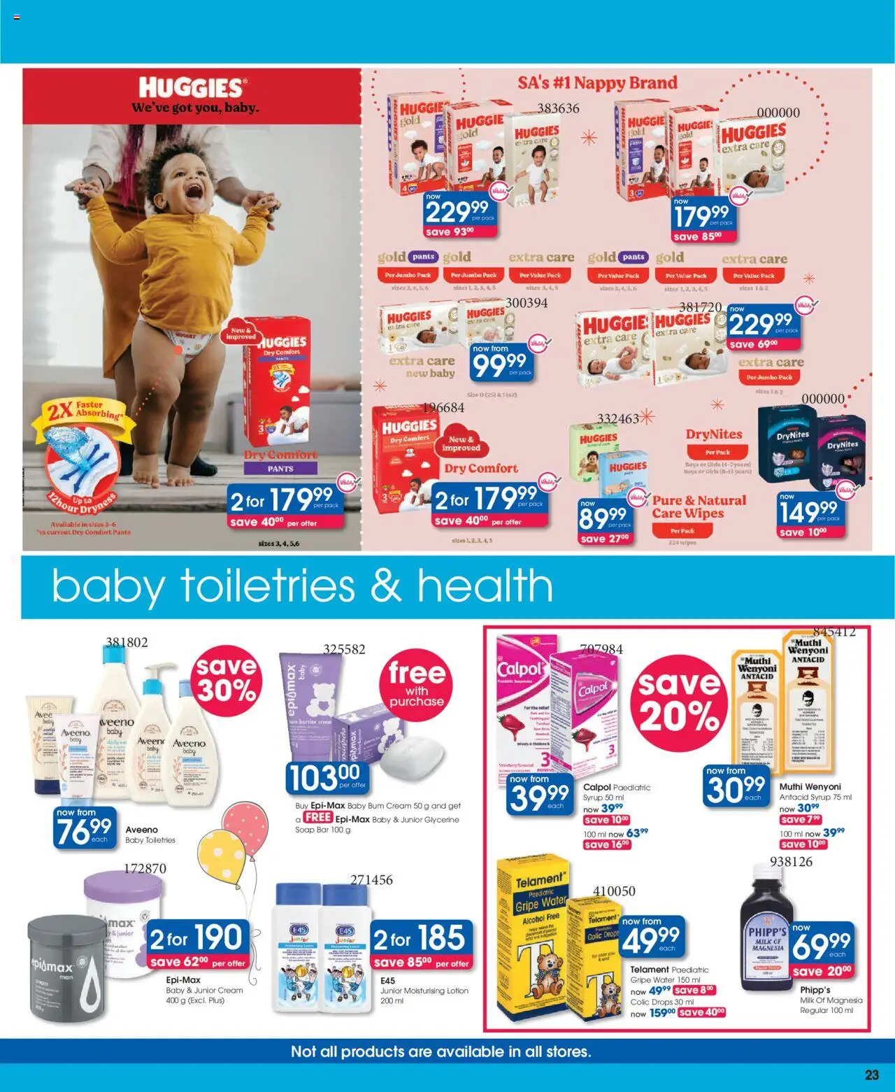 New Clicks catalogue – valid from 23.09.2025 | Page: 23 | Products: Syrup, Soap, Water, Lotion