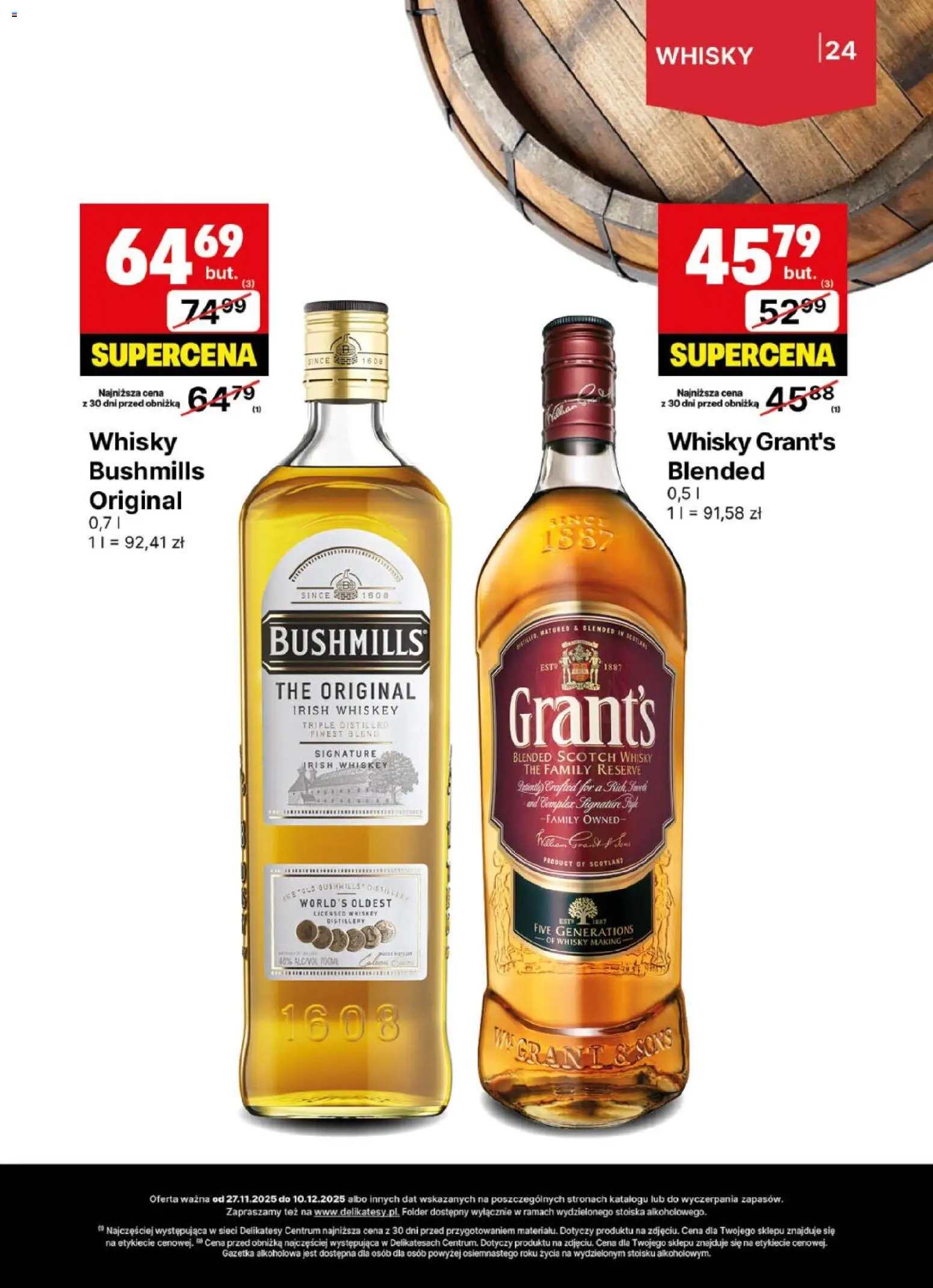 Delikatesy Centrum Gazetka - DeliBarek od 27.11.2025 | Strona: 24 | Produkty: Grant's, Delikatesy, Whisky