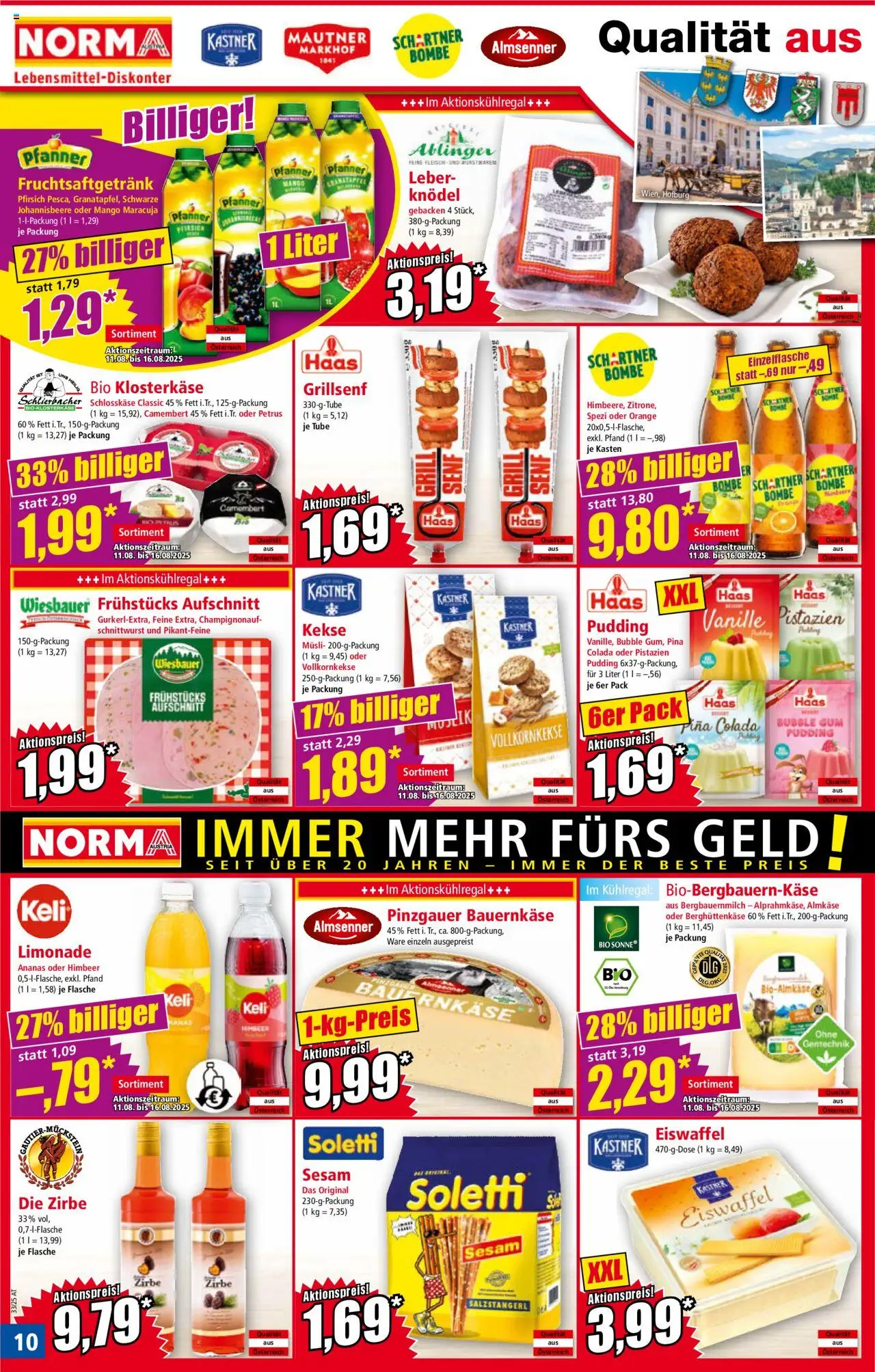 Norma Flugblatt gültig ab 11.08.2025 | Seite: 10 | Produkte: Kekse, Mango, Pfirsich, Grill