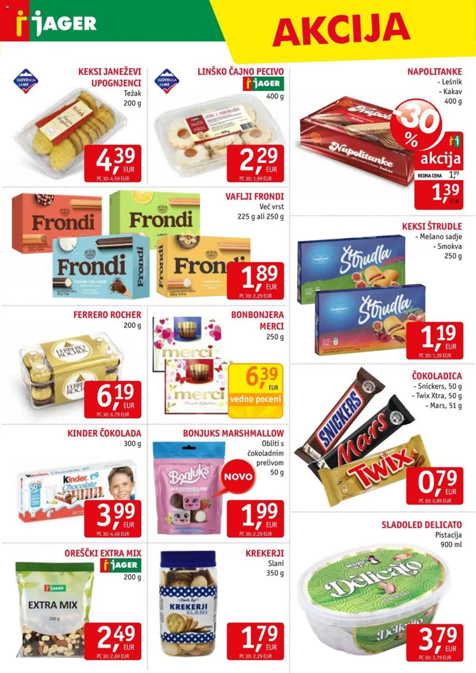 Novi Jager katalog ponudbe – veljaven od 11.03.2026 | Stran: 11 | Izdelki: Napolitanke, Keksi, Orescki, Sadje