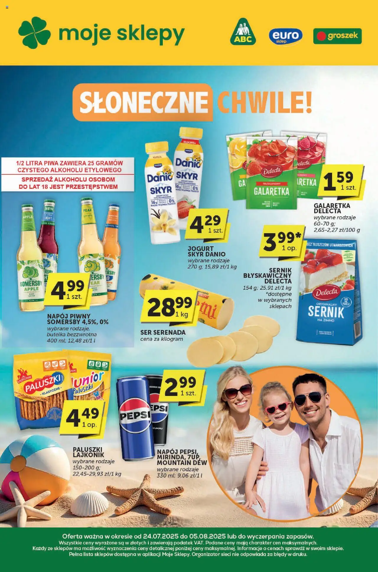 Euro Sklep Gazetka - Katalog od 24.07.2025 | Strona: 1 | Produkty: Pepsi, Jogurt, Somersby, Skyr