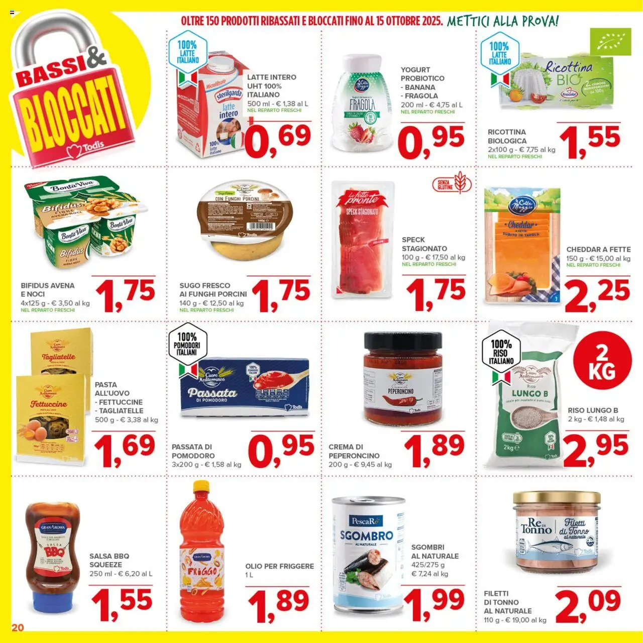 Volantino Todis del 18.09.2025 | Pagina: 20 | Prodotti: Crema, Yogurt, Funghi, Sgombro