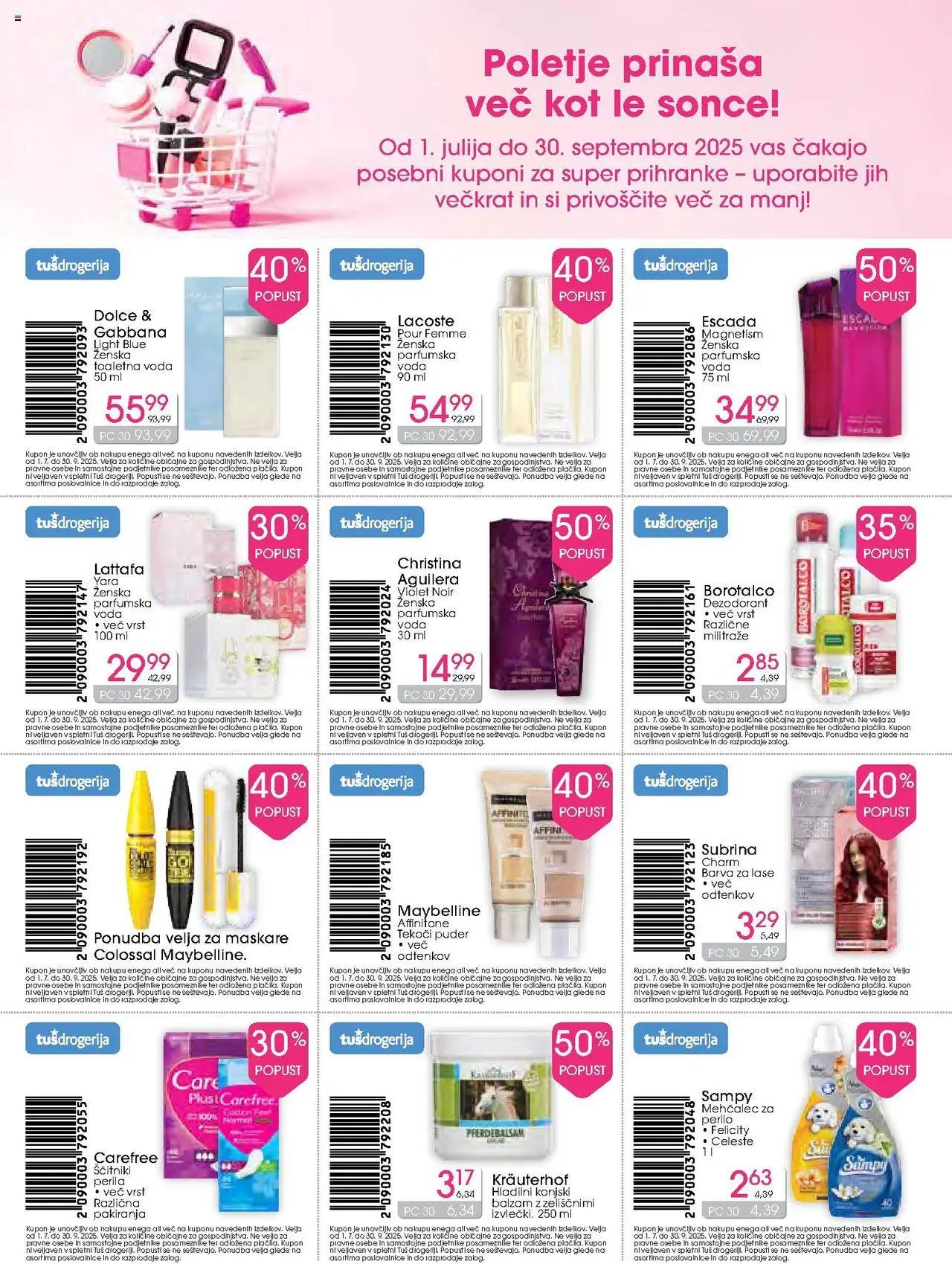 Tuš drogerija katalog │ velja od 13.08.2025 | Stran: 11 | Izdelki: Mehčalec, Parfum, Puder, Mehcalec za perilo